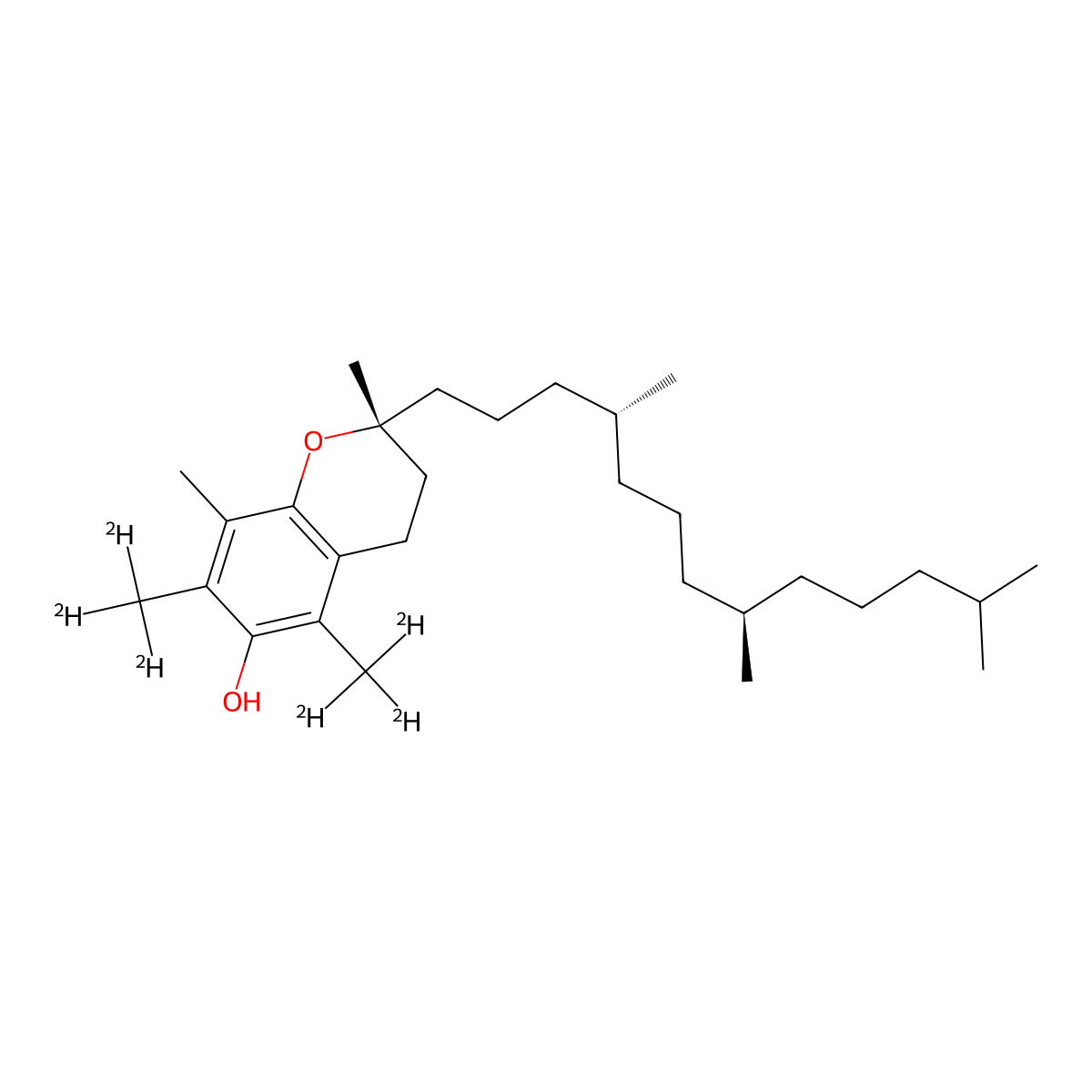 alpha-Vitamin E-d6 molecular structure, CAS 113892-08-3