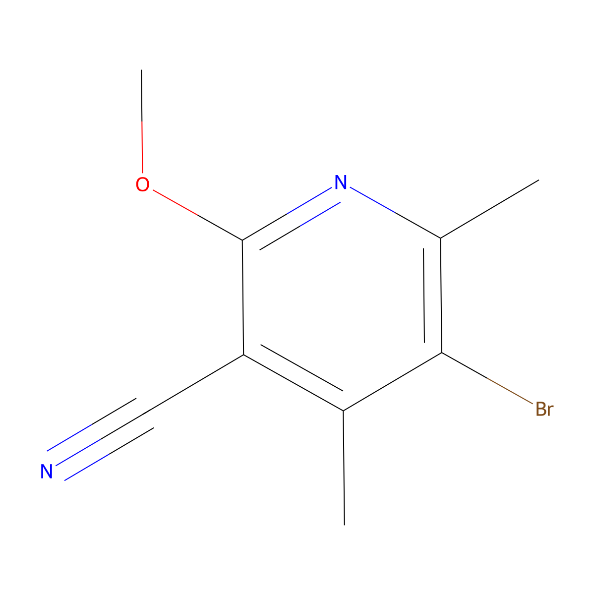 5-Bromo-2-methoxy-4,6-dimethylnicotinonitrile molecular structure, CAS 113893-02-0