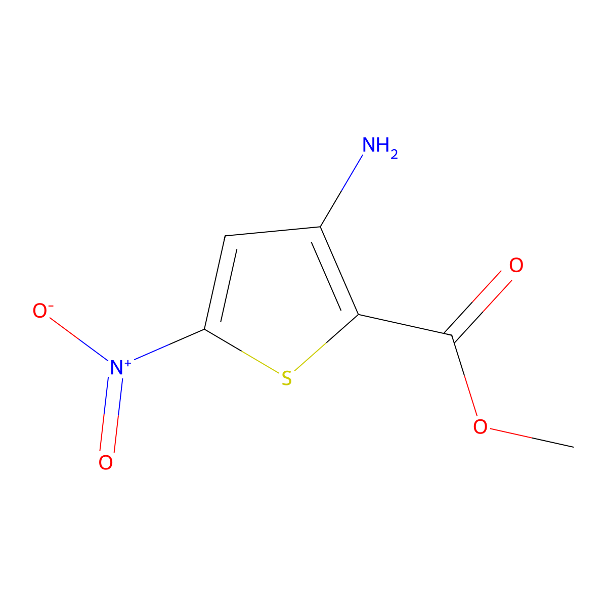 Methyl 3-amino-5-nitrothiophene-2-carboxylate molecular structure, CAS 113899-36-8