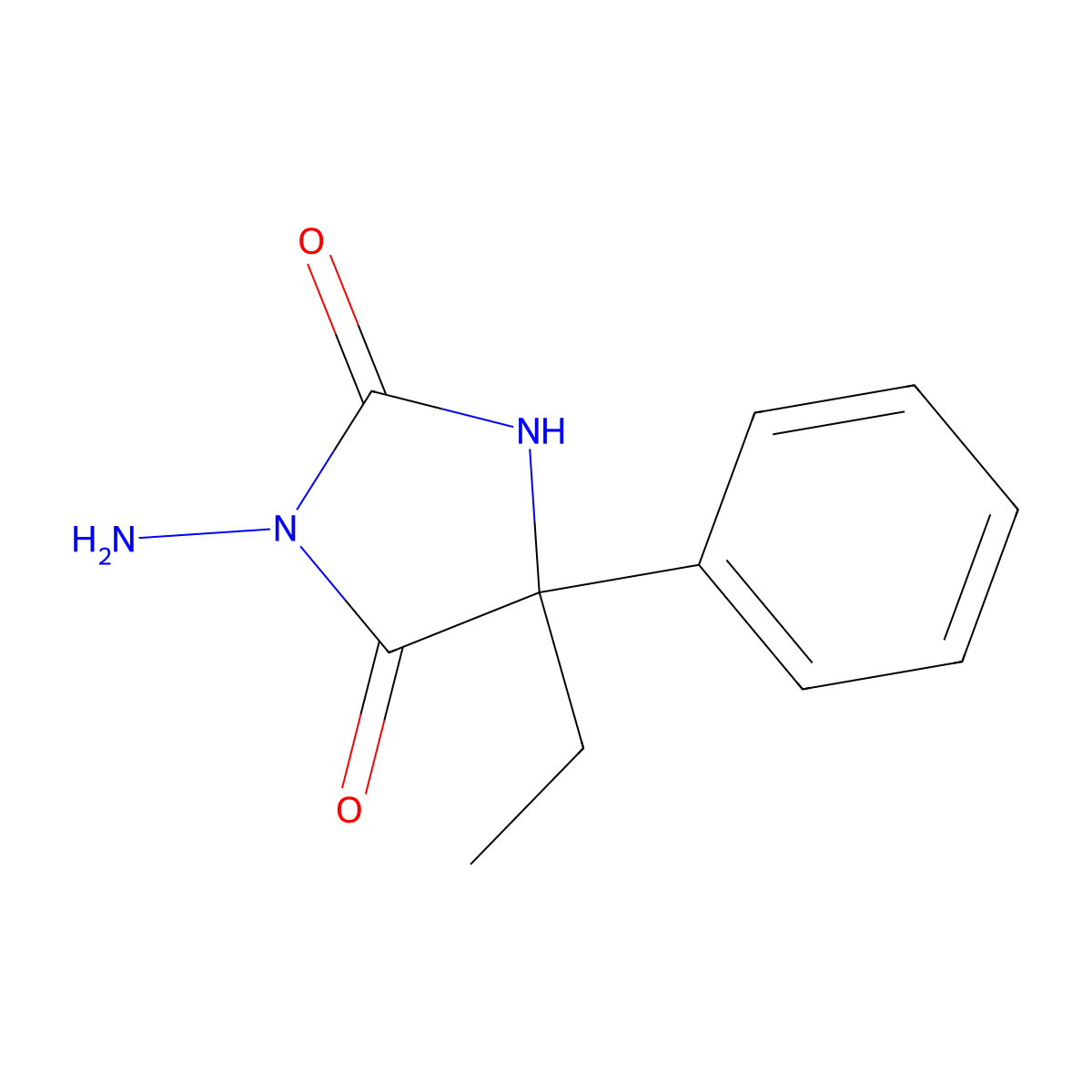3-Amino-5-ethyl-5-phenylimidazolidine-2,4-dione molecular structure, CAS 1139-11-3