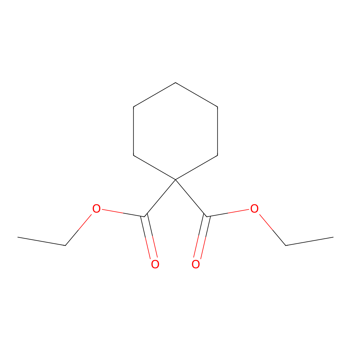 Diethyl cyclohexane-1,1-dicarboxylate molecular structure, CAS 1139-13-5