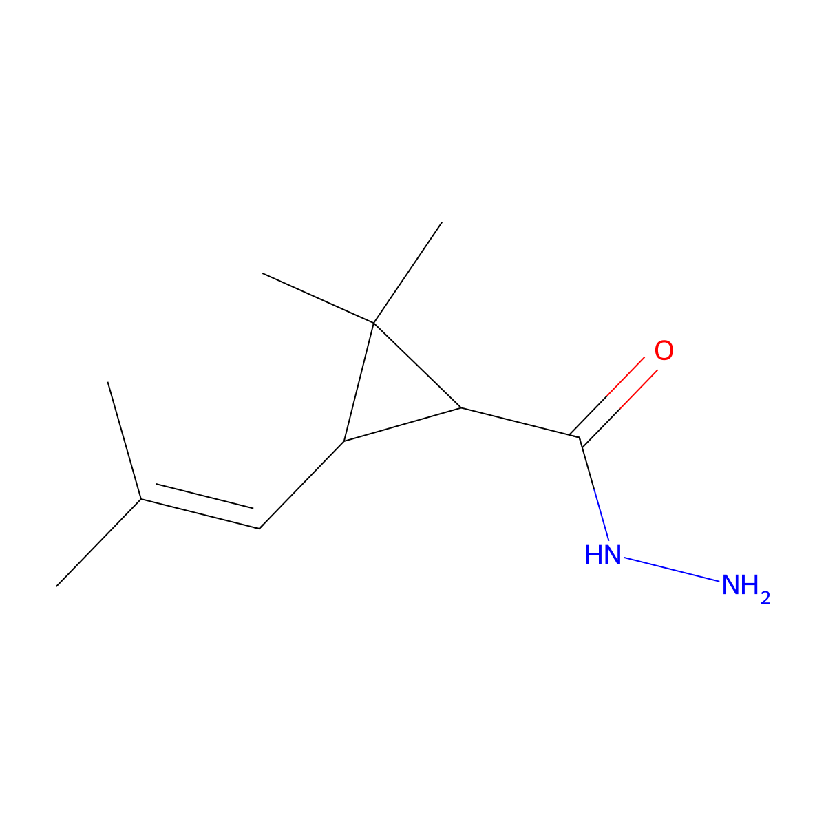 2,2-Dimethyl-3-(2-methyl-1-propenyl)cyclopropanecarbohydrazide molecular structure, CAS 113904-76-0