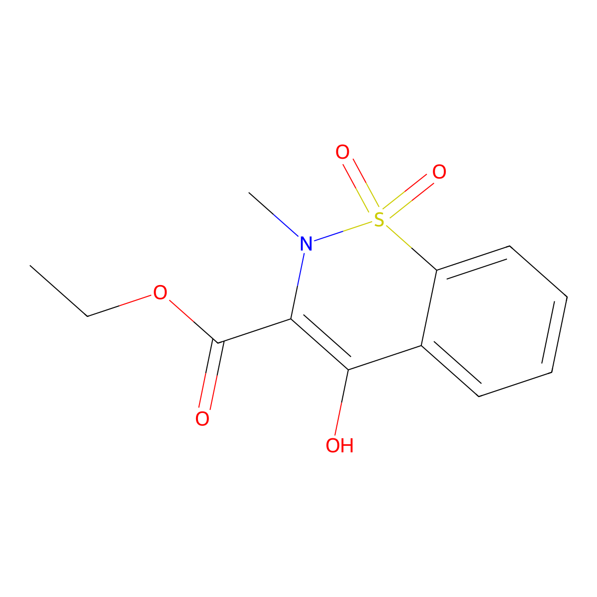 4-Hydroxy-2-methyl-2H-1,2-benzothiazine-3-carboxylic acid ethylester 1,1-dioxide molecular structure, CAS 113913-36-3