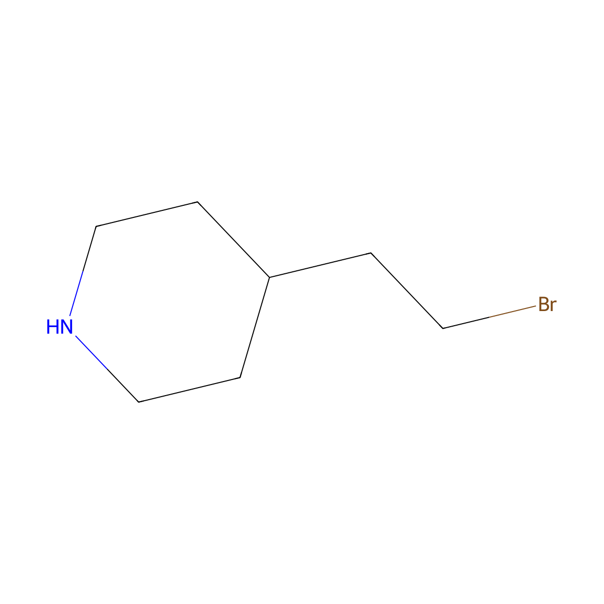 4-(2-Bromoethyl)piperidine molecular structure, CAS 113913-55-6