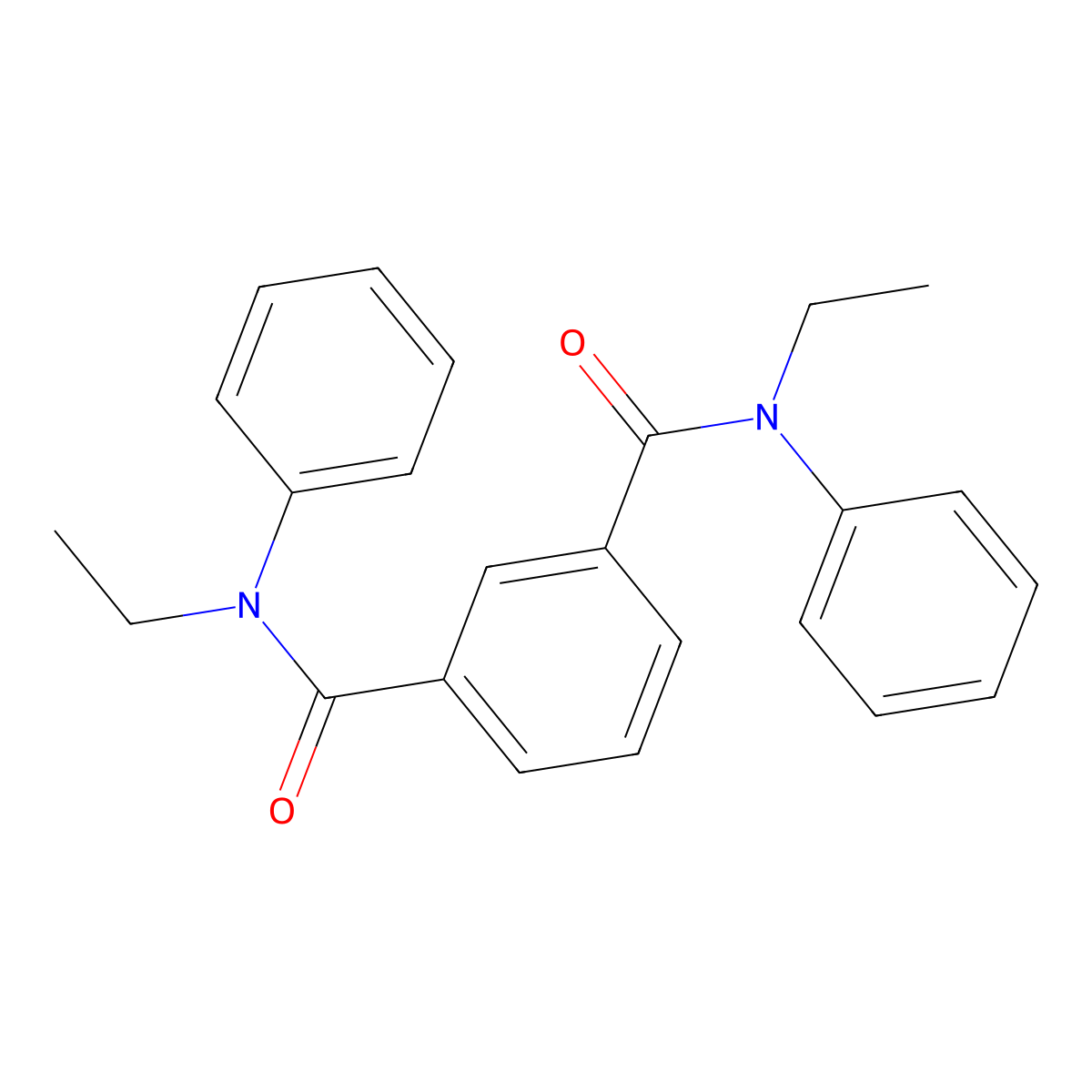 1,3-Benzenedicarboxamide, N,N'-diethyl-N,N'-diphenyl- molecular structure, CAS 113918-60-8