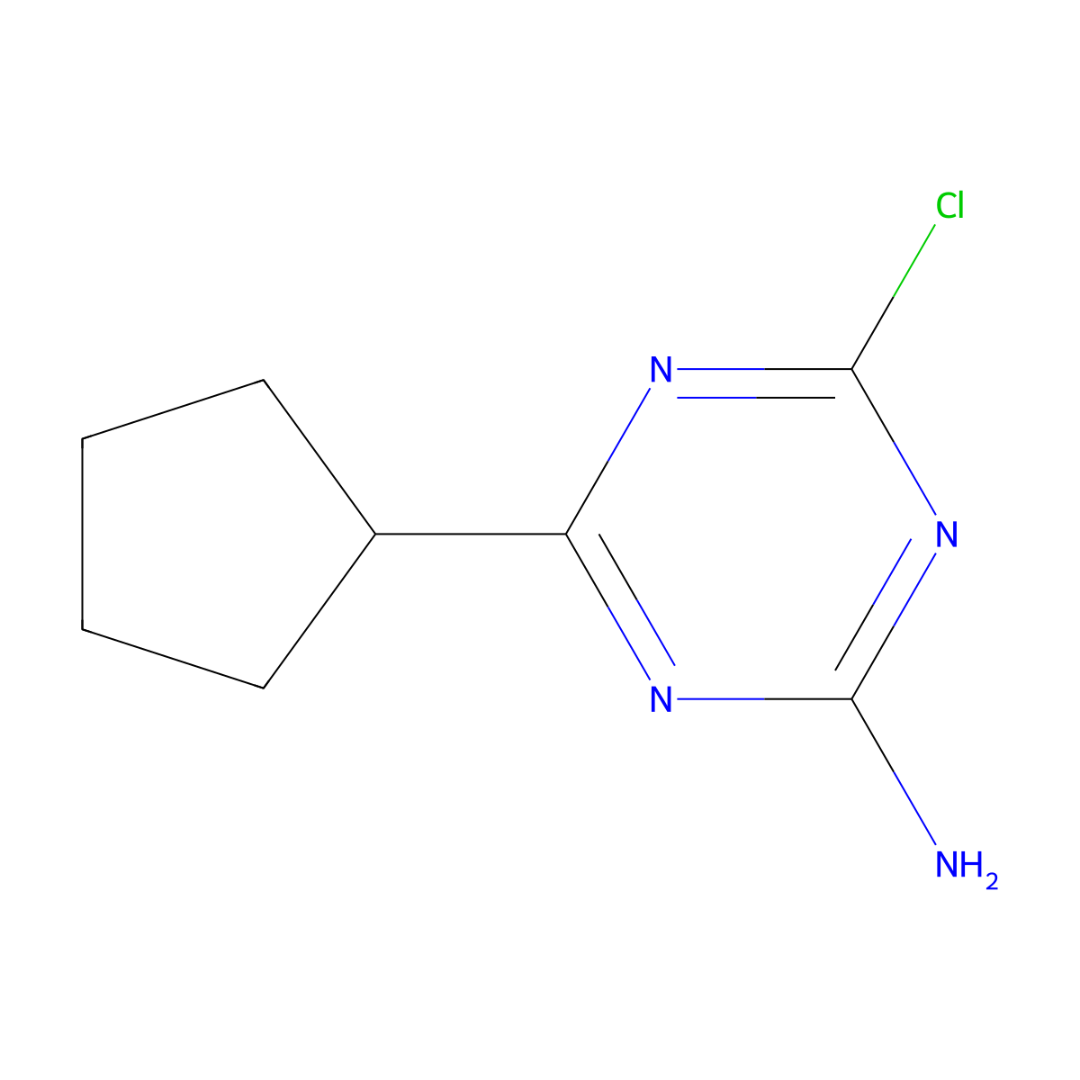 4-Chloro-6-cyclopentyl-1,3,5-triazin-2-amine molecular structure, CAS 1139245-04-7
