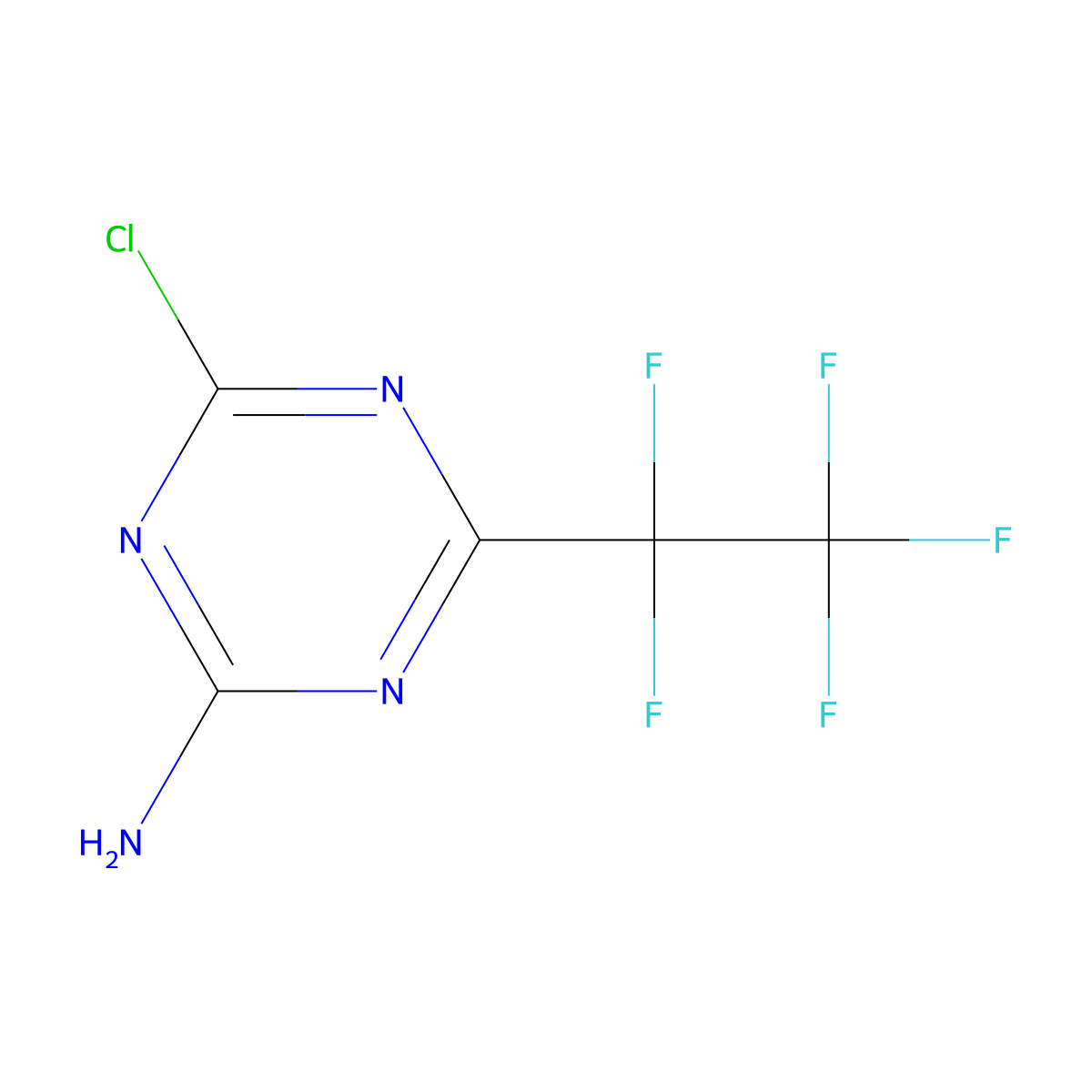 4-Chloro-6-(pentafluoroethyl)-1,3,5-triazin-2-amine molecular structure, CAS 1139245-15-0