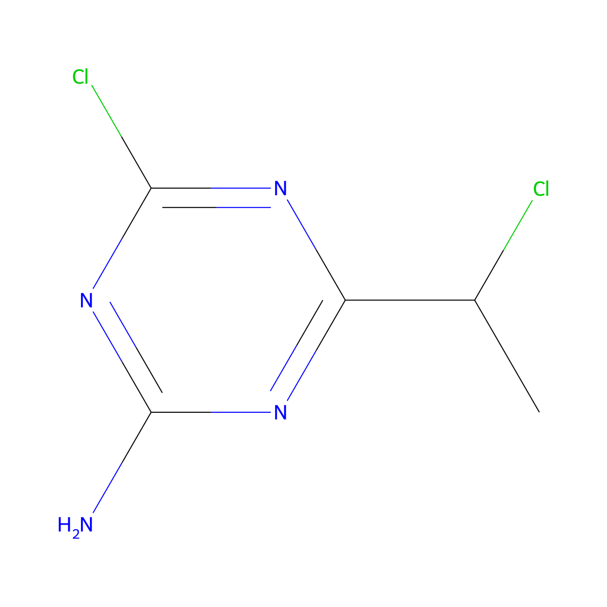 4-Chloro-6-(1-chloroethyl)-1,3,5-triazin-2-amine molecular structure, CAS 1139245-20-7