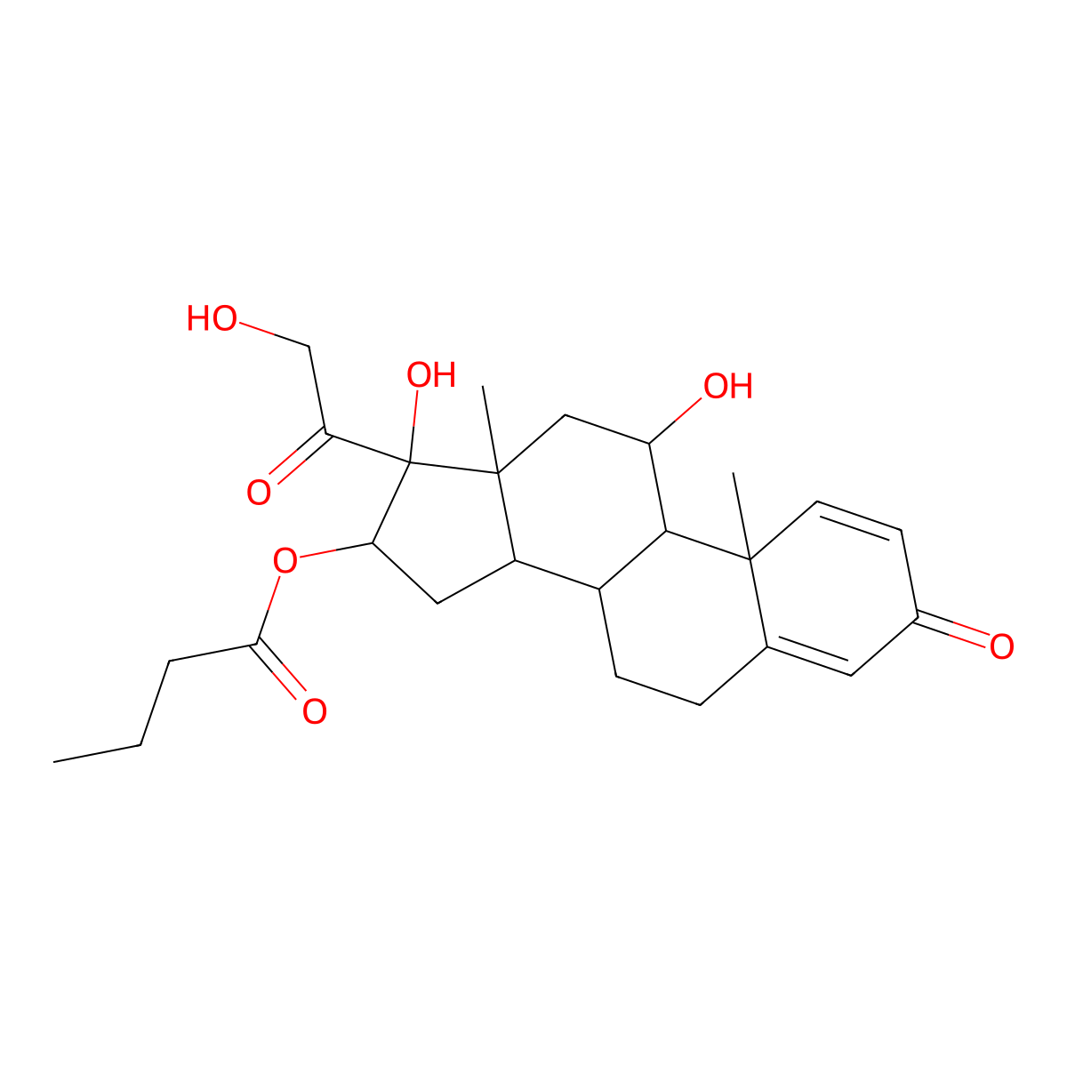 16alpha-(Butyryloxy)prednisolone molecular structure, CAS 113930-13-5