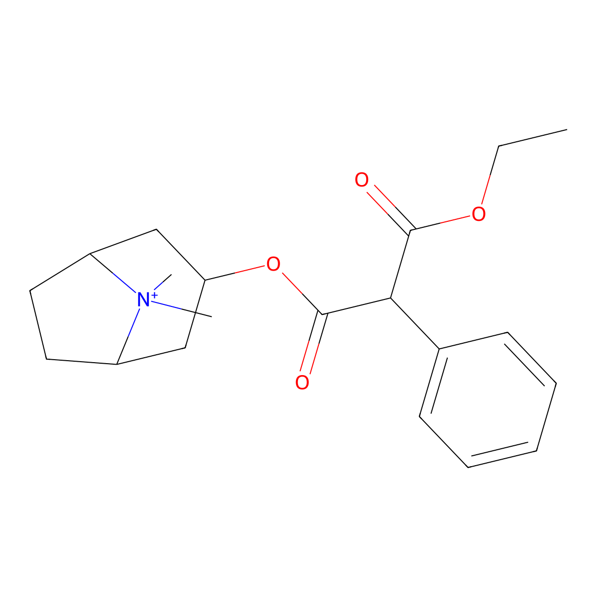Tematropium cation molecular structure, CAS 113932-40-4