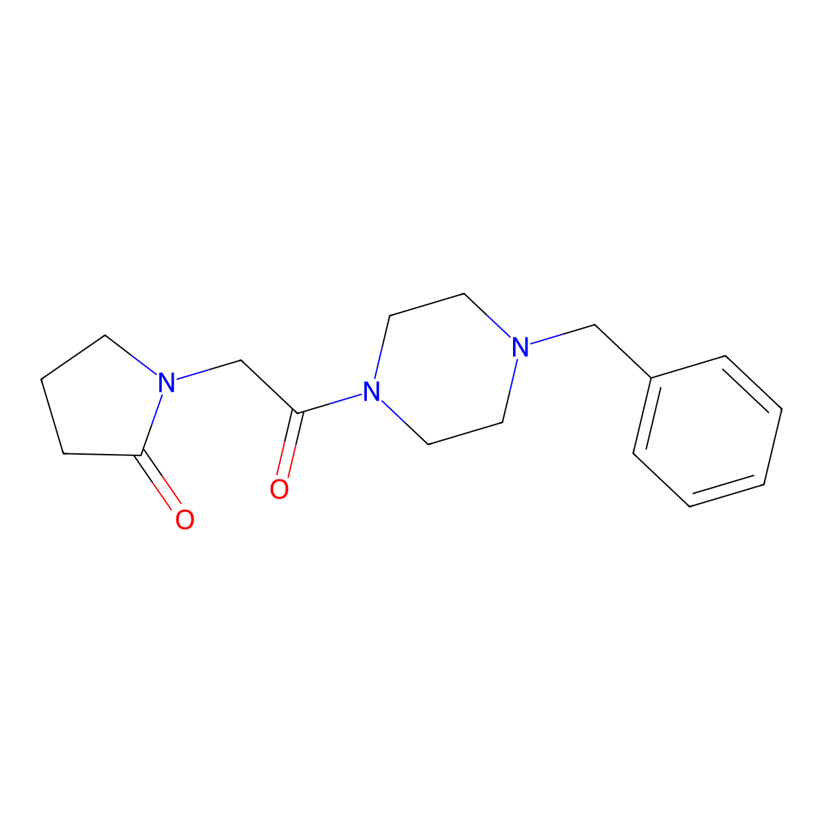 1-[2-(4-Benzylpiperazin-1-yl)-2-oxoethyl]pyrrolidin-2-one molecular structure, CAS 113933-07-6