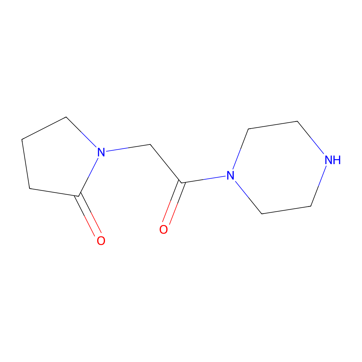 1-[2-Oxo-2-(1-piperazinyl)ethyl]-2-pyrrolidinone molecular structure, CAS 113933-08-7