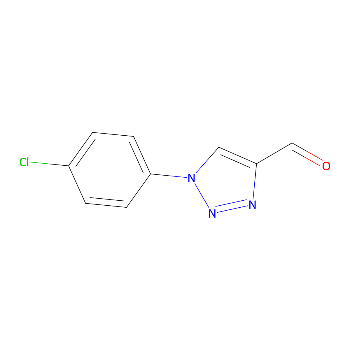 1-(4-chlorophenyl)-1H-1,2,3-triazole-4-carbaldehyde molecular structure, CAS 113934-27-3