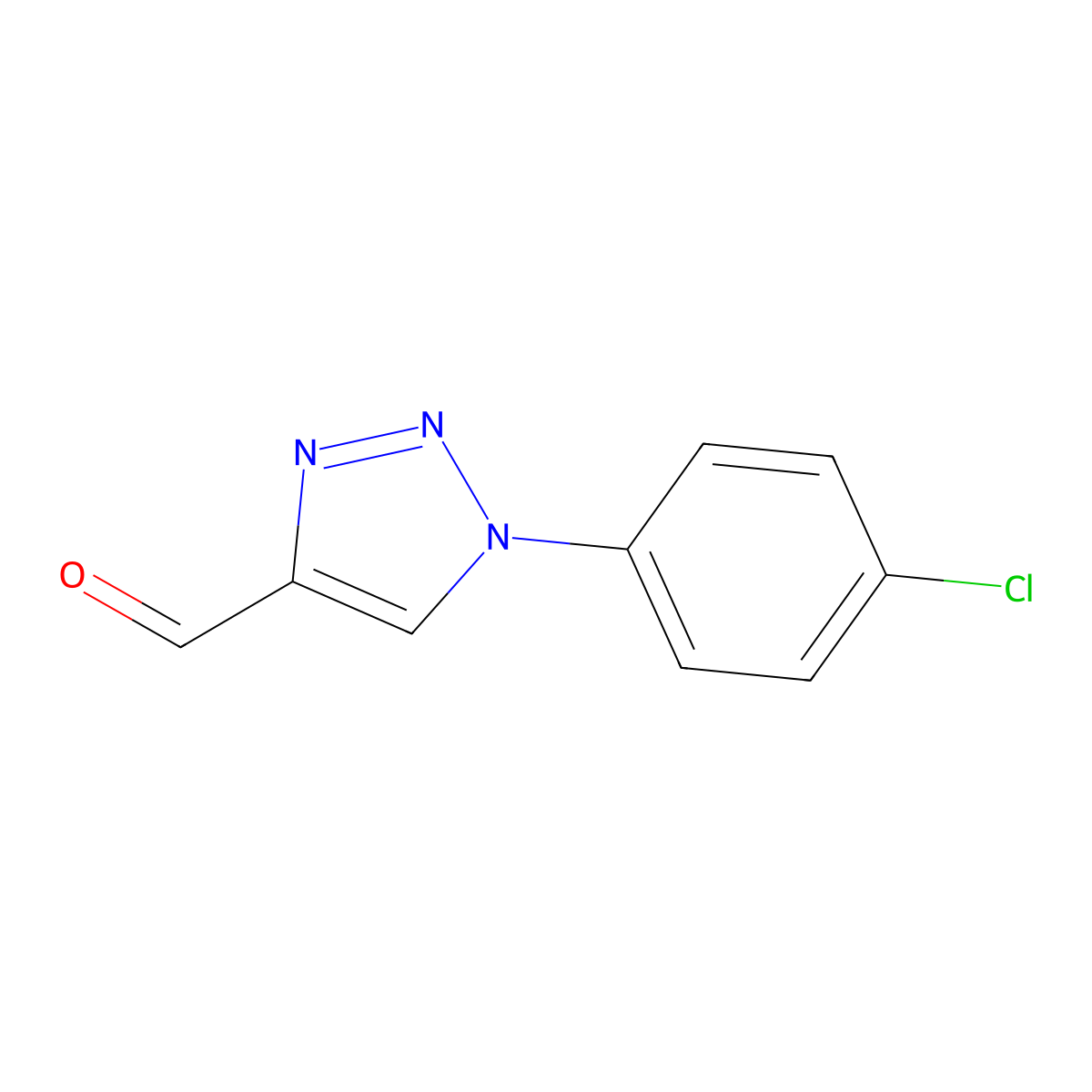 1-(4-chlorophenyl)-1H-1,2,3-triazole-4-carbaldehyde molecular structure, CAS 113934-27-3