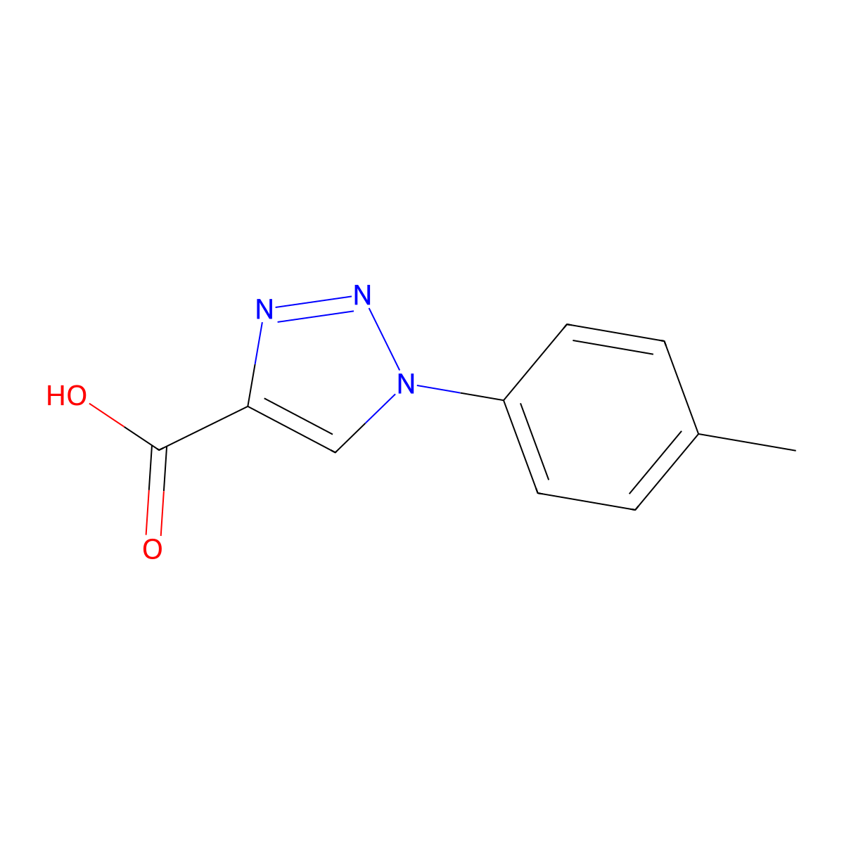 1-(4-methylphenyl)-1H-1,2,3-triazole-4-carboxylic acid molecular structure, CAS 113934-31-9