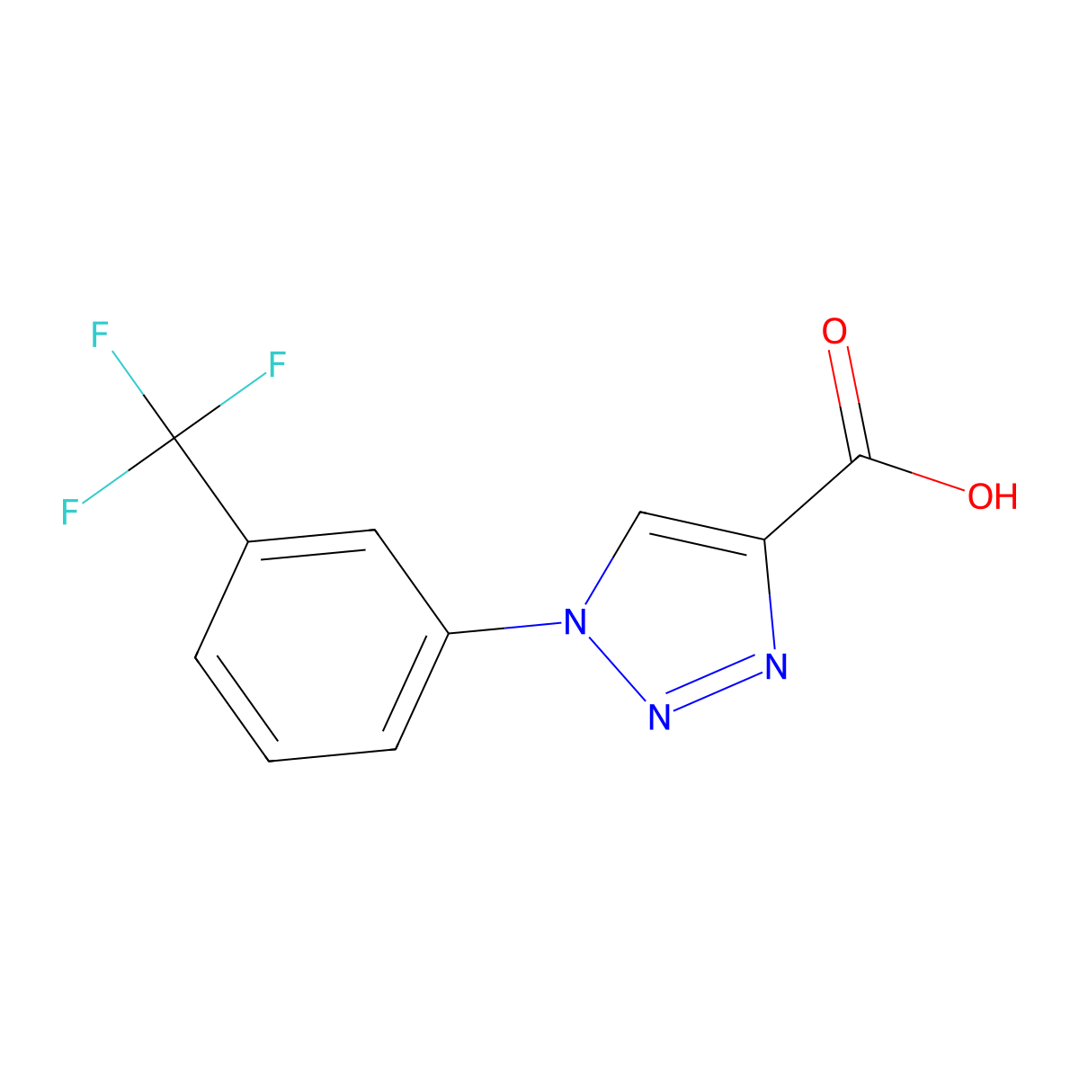 1-(3-(trifluoromethyl)phenyl)-1H-1,2,3-triazole-4-carboxylic acid molecular structure, CAS 113934-33-1