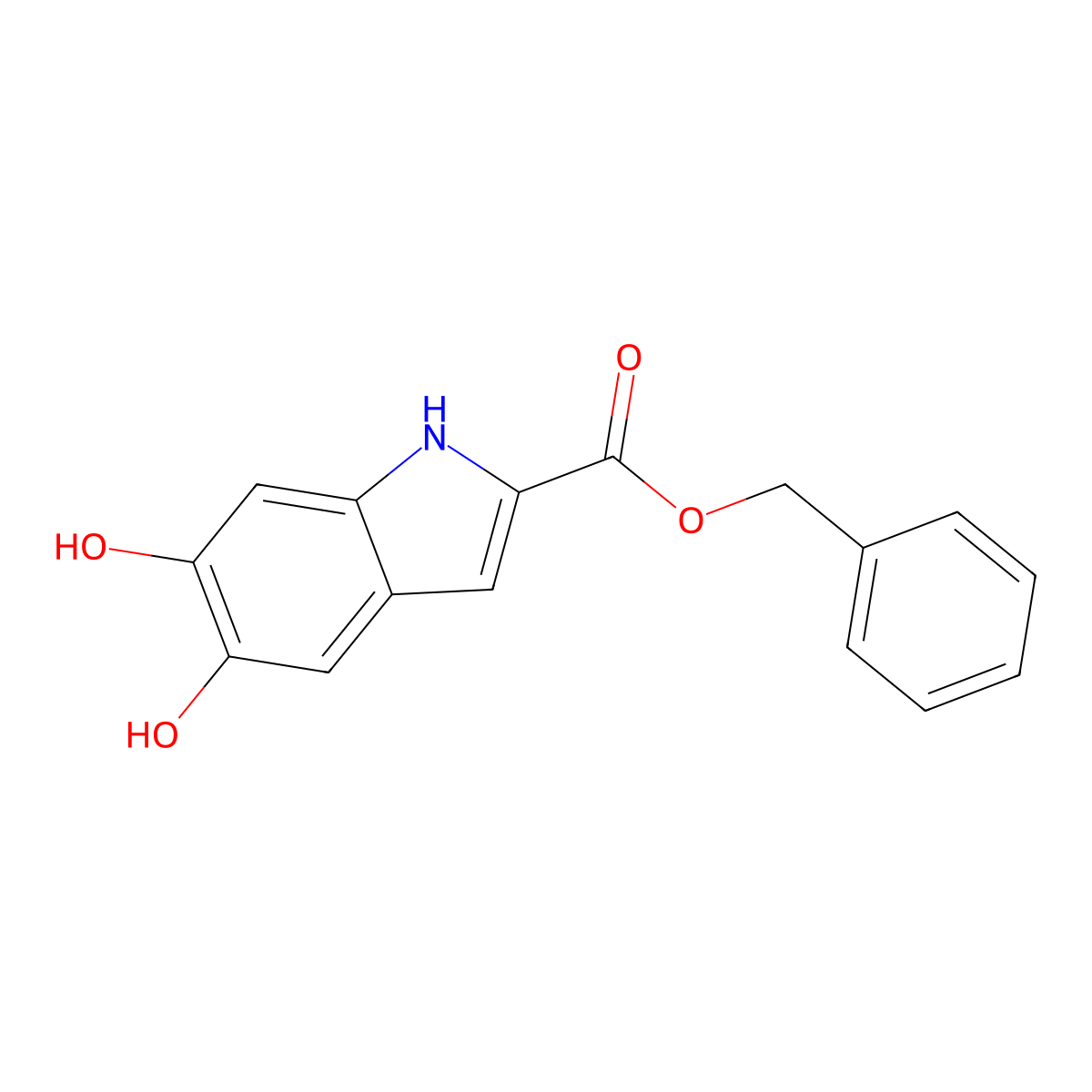Benzyl 5,6-dihydroxy-1H-indole-2-carboxylate molecular structure, CAS 113934-61-5