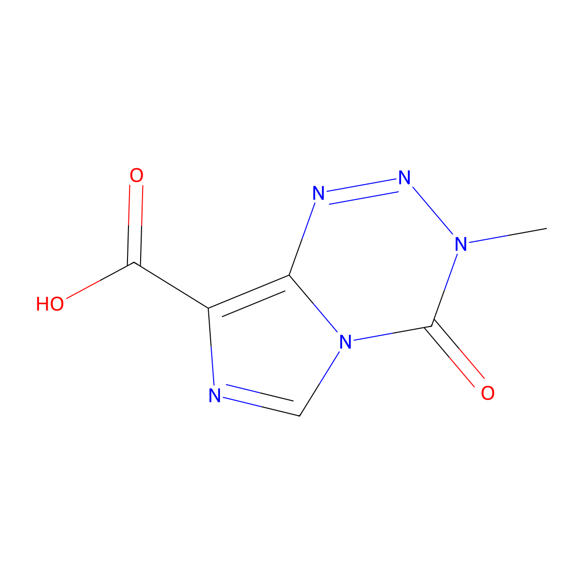 Temozolomide acid molecular structure, CAS 113942-30-6