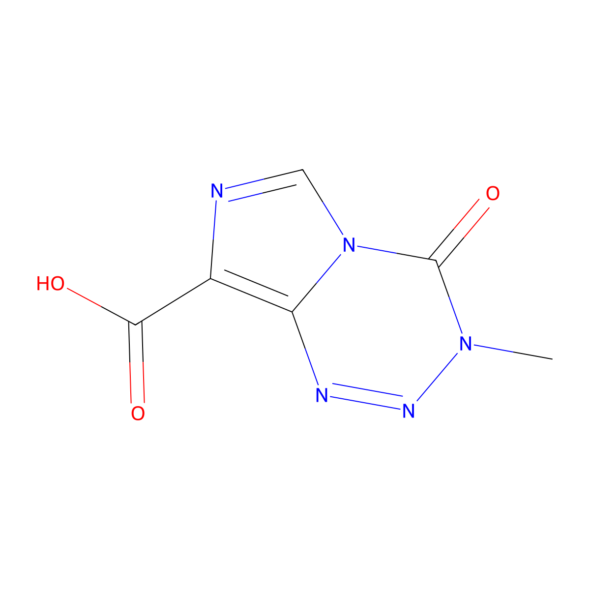 Temozolomide acid molecular structure, CAS 113942-30-6