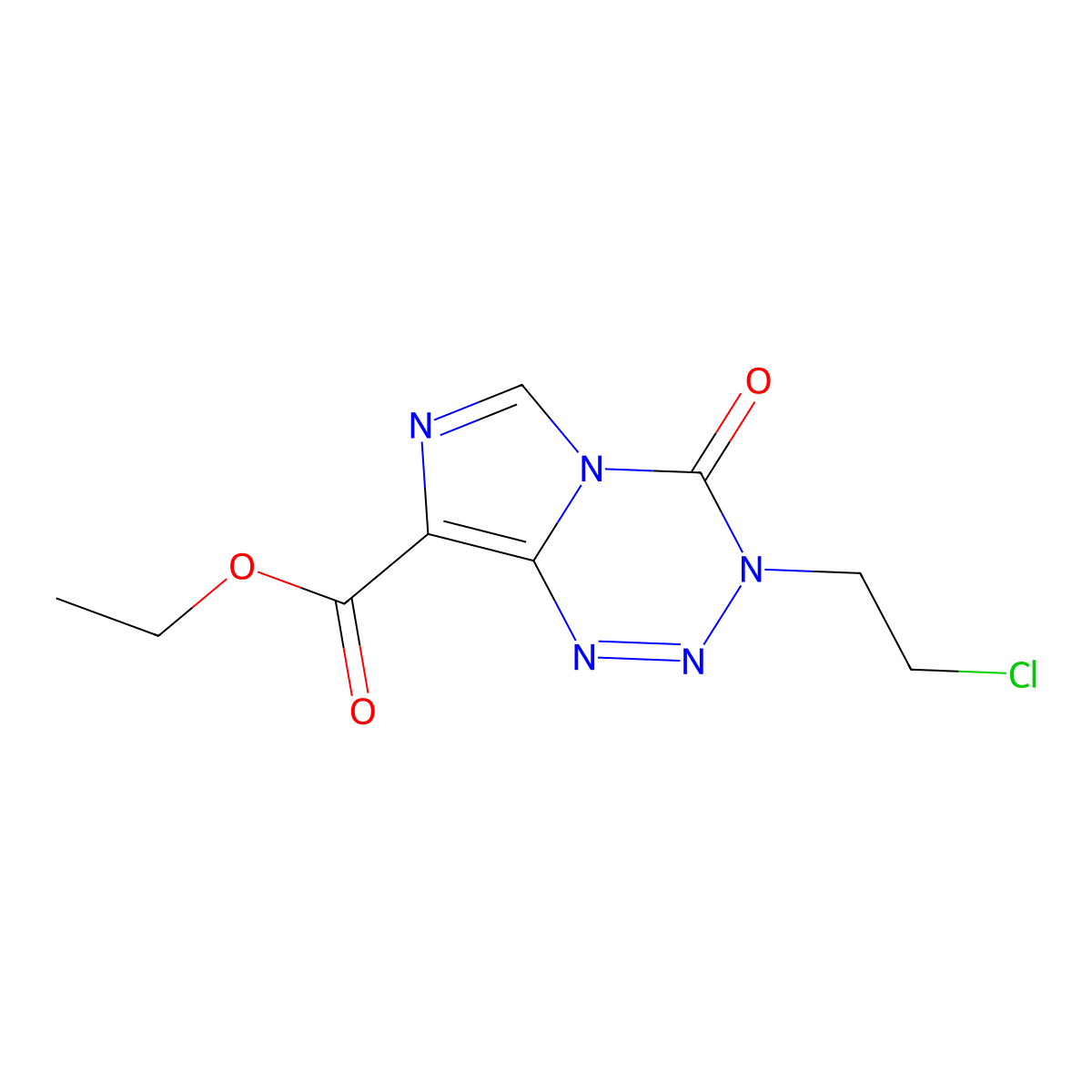 Ethyl 3-(2-chloroethyl)-4-oxo-3,4-dihydroimidazo[5,1-d][1,2,3,5]tetrazine-8-carboxylate molecular structure, CAS 113942-48-6
