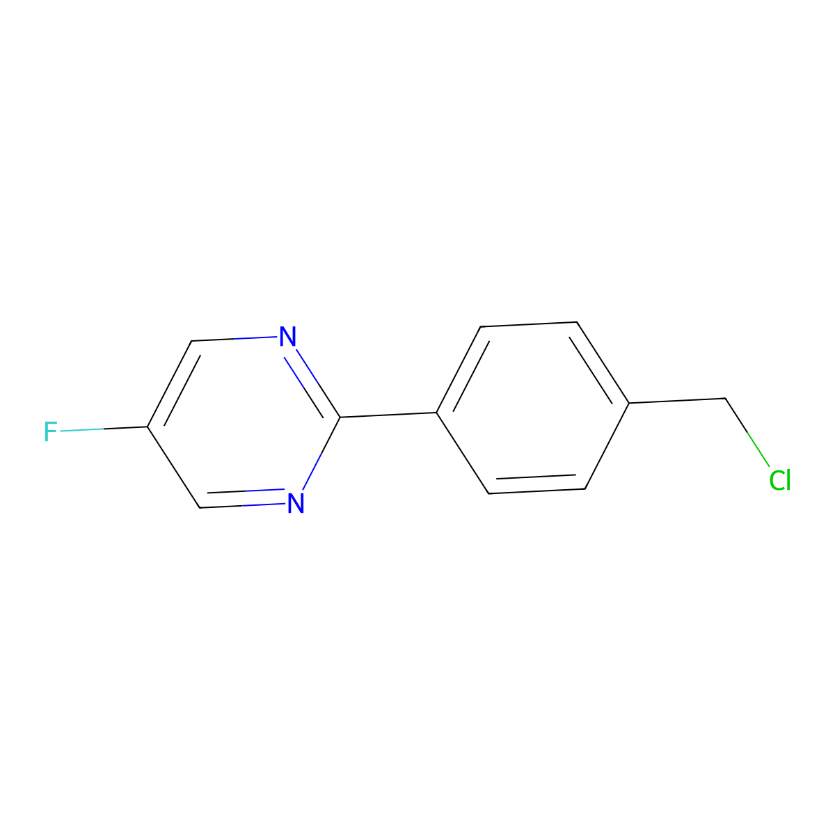 2-(4-(Chloromethyl)phenyl)-5-fluoropyrimidine molecular structure, CAS 1139432-30-6