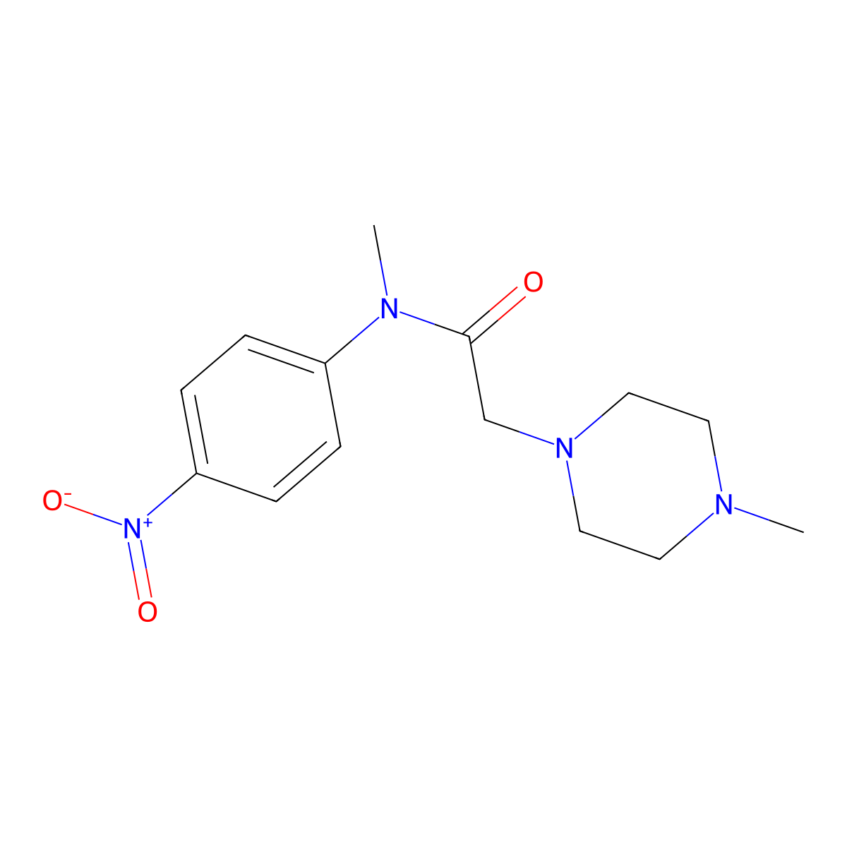 N-methyl-2-(4-methylpiperazin-1-yl)-N-(4-nitrophenyl)acetamide molecular structure, CAS 1139453-98-7