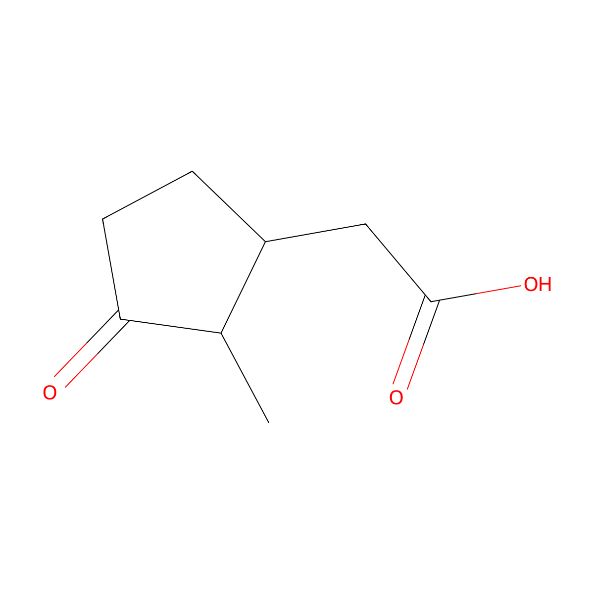rac-2-((1R,2R)-2-methyl-3-oxocyclopentyl)acetic acid molecular structure, CAS 113949-00-1