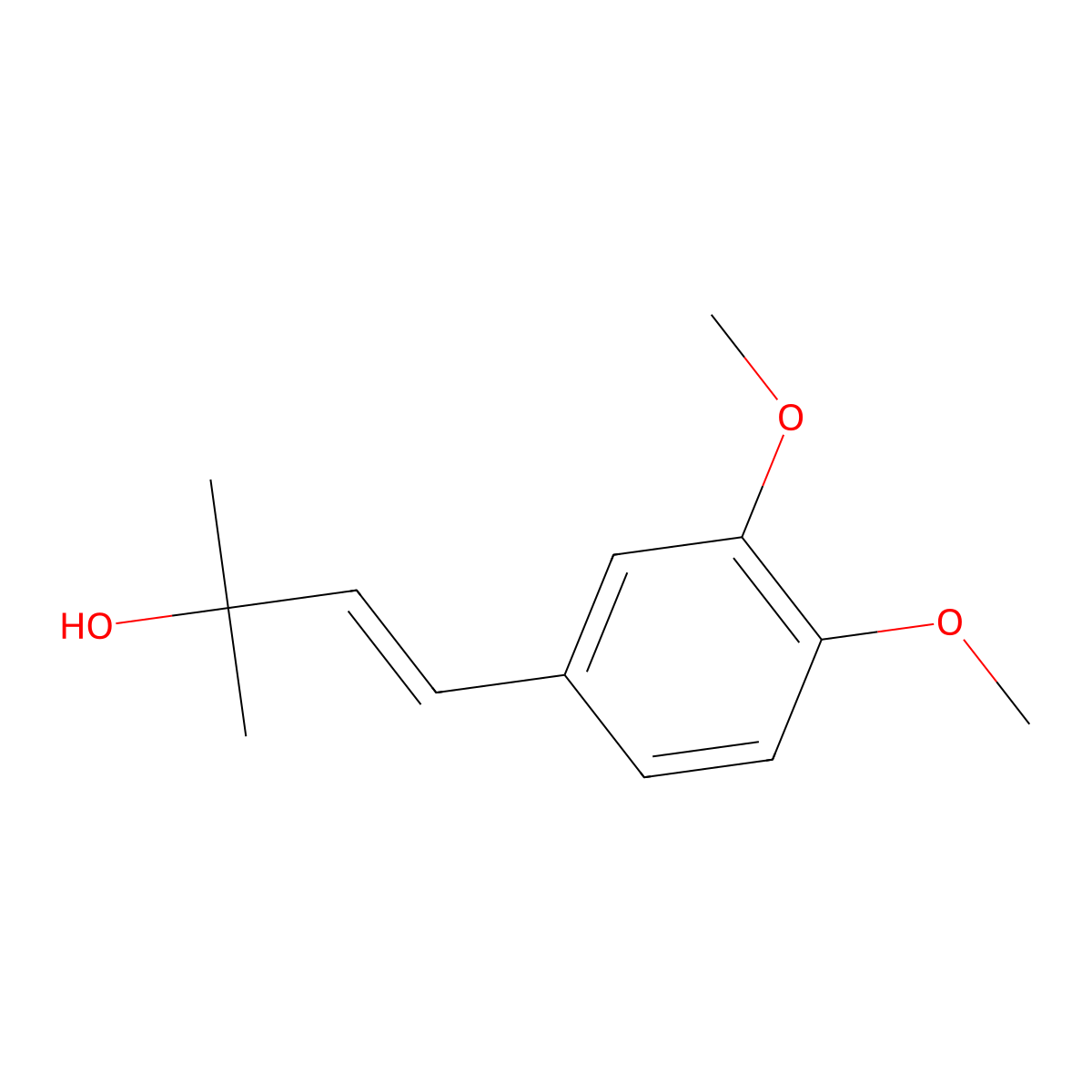 3-Buten-2-ol, 4-(3,4-dimethoxyphenyl)-2-methyl- molecular structure, CAS 113949-27-2