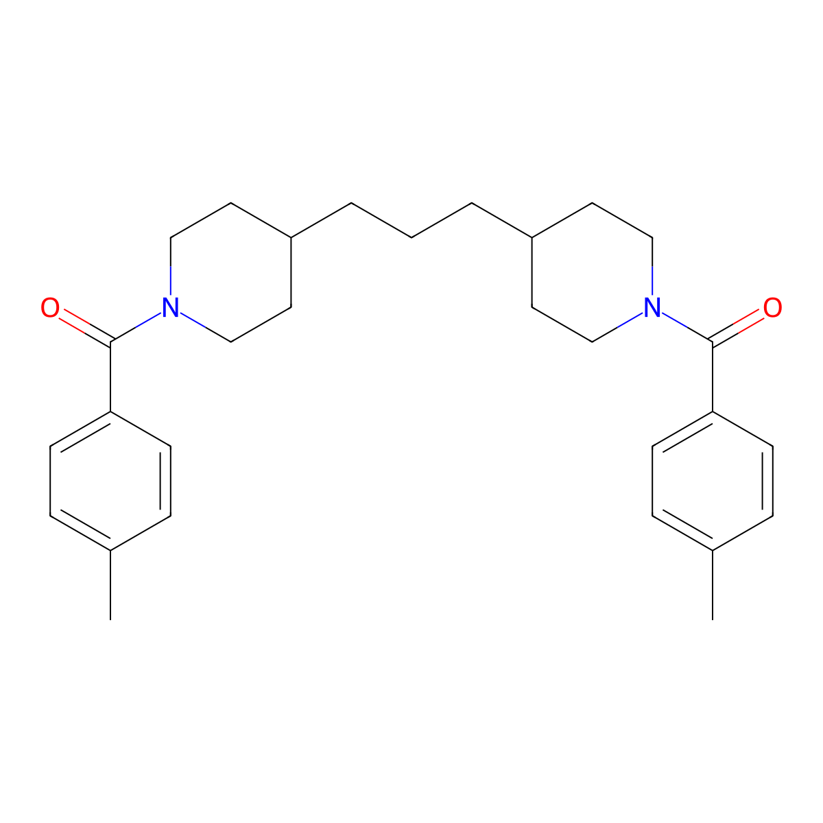 Piperidine, 4,4'-(1,3-propanediyl)bis[1-(4-methylbenzoyl)- molecular structure, CAS 113952-79-7