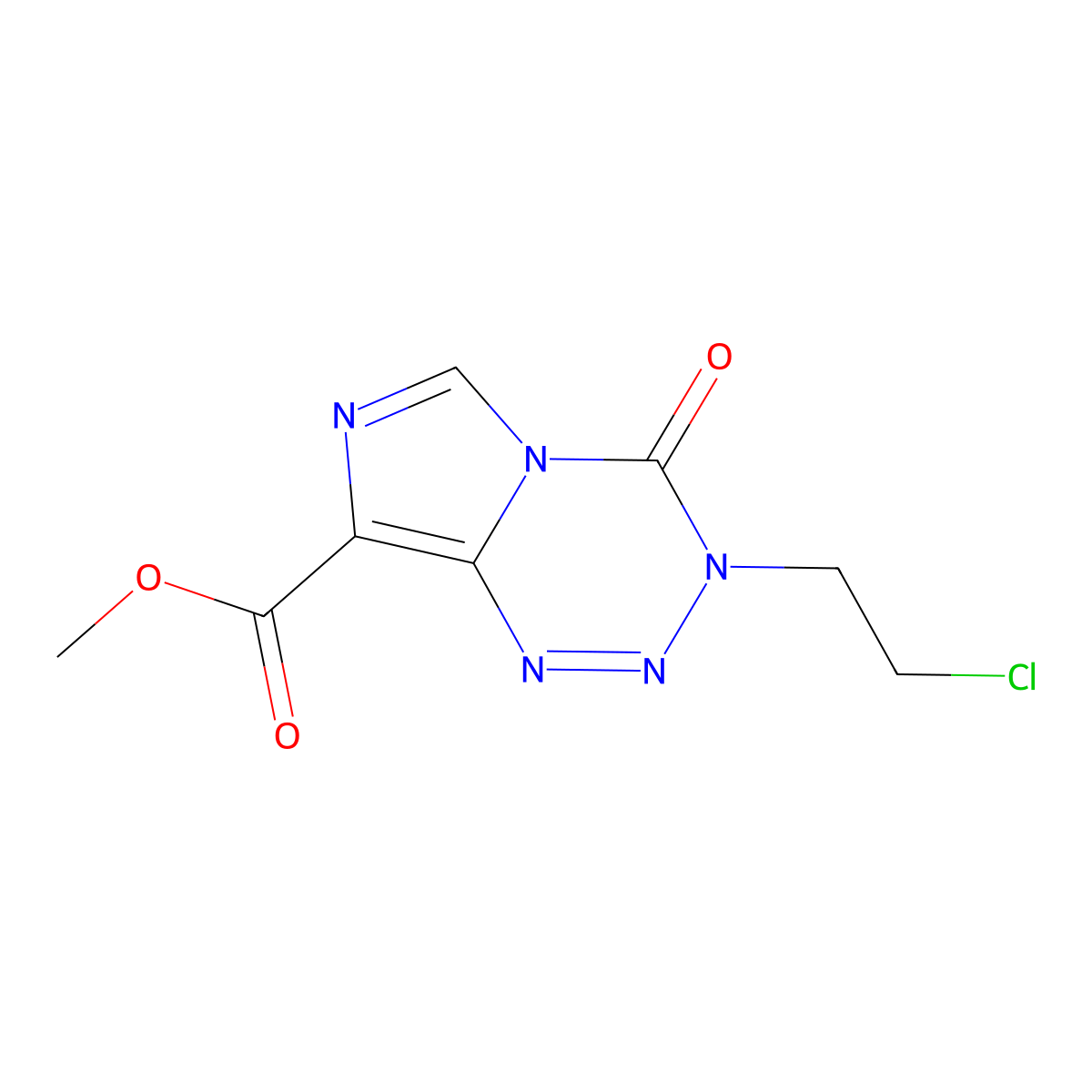 Methyl 3-(2-chloroethyl)-4-oxo-3,4-dihydroimidazo[5,1-d][1,2,3,5]tetrazine-8-carboxylate molecular structure, CAS 113960-08-0