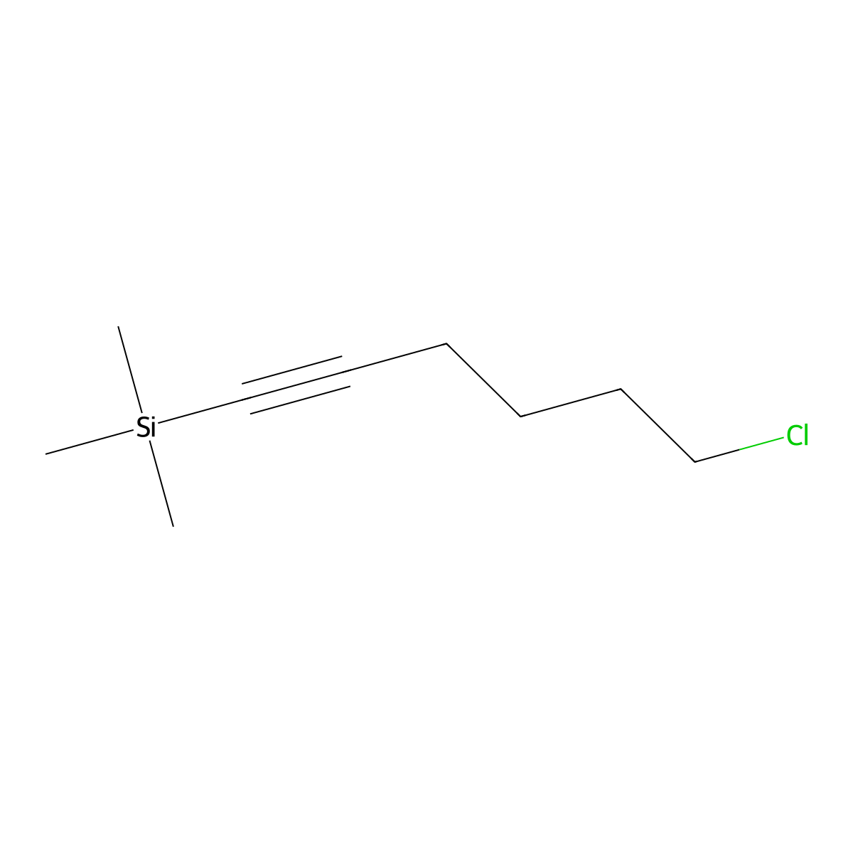 (6-Chlorohex-1-yn-1-yl)trimethylsilane molecular structure, CAS 113964-33-3