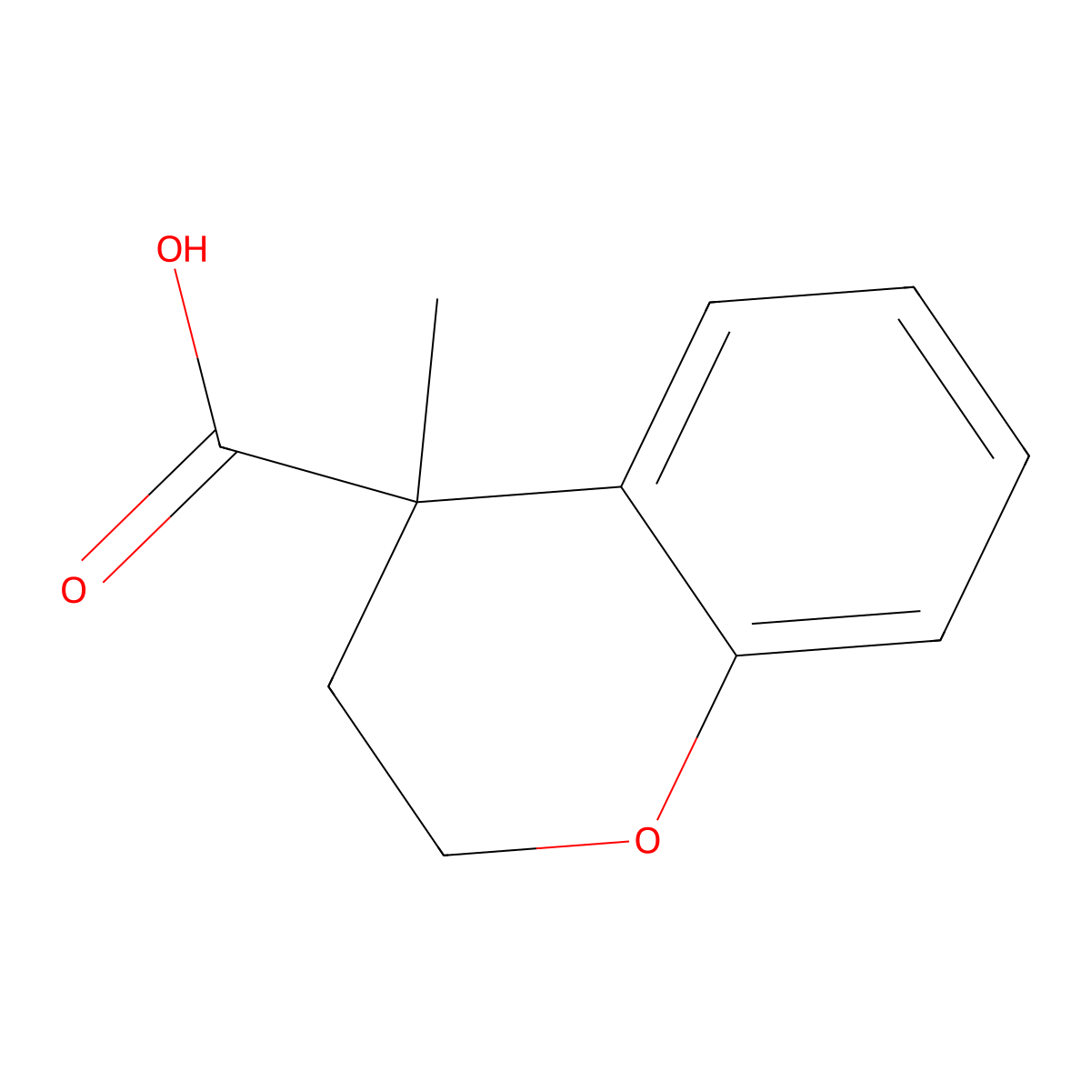 4-methyl-3,4-dihydro-2H-1-benzopyran-4-carboxylic acid molecular structure, CAS 113967-26-3