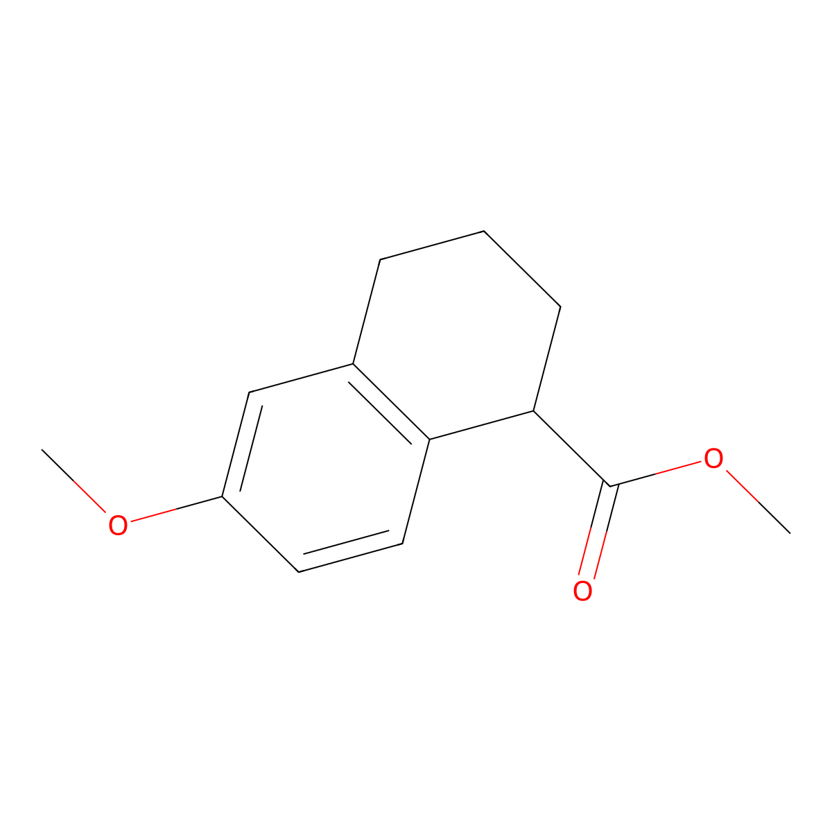 Methyl 6-methoxy-1,2,3,4-tetrahydronaphthalene-1-carboxylate molecular structure, CAS 113967-27-4