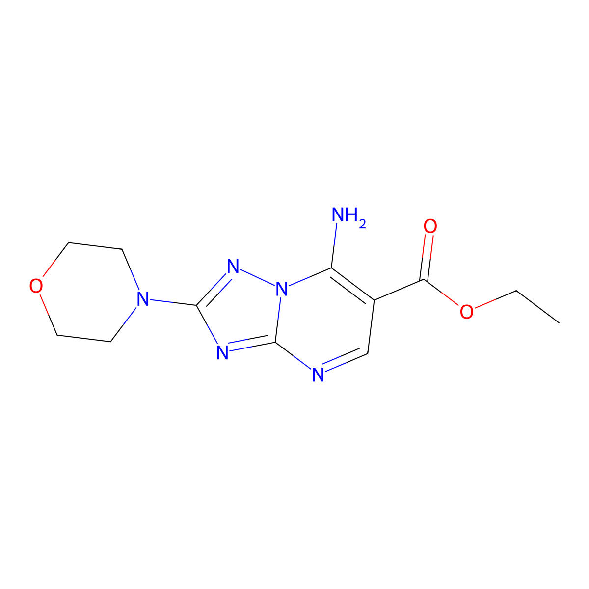 Ethyl 7-amino-2-morpholino[1,2,4]triazolo[1,5-a]pyrimidine-6-carboxylate molecular structure, CAS 113967-66-1