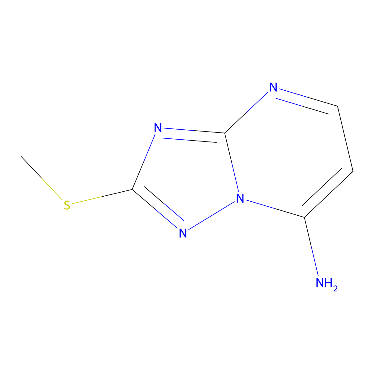 2-(Methylthio)[1,2,4]triazolo[1,5-a]pyrimidin-7-amine molecular structure, CAS 113967-74-1