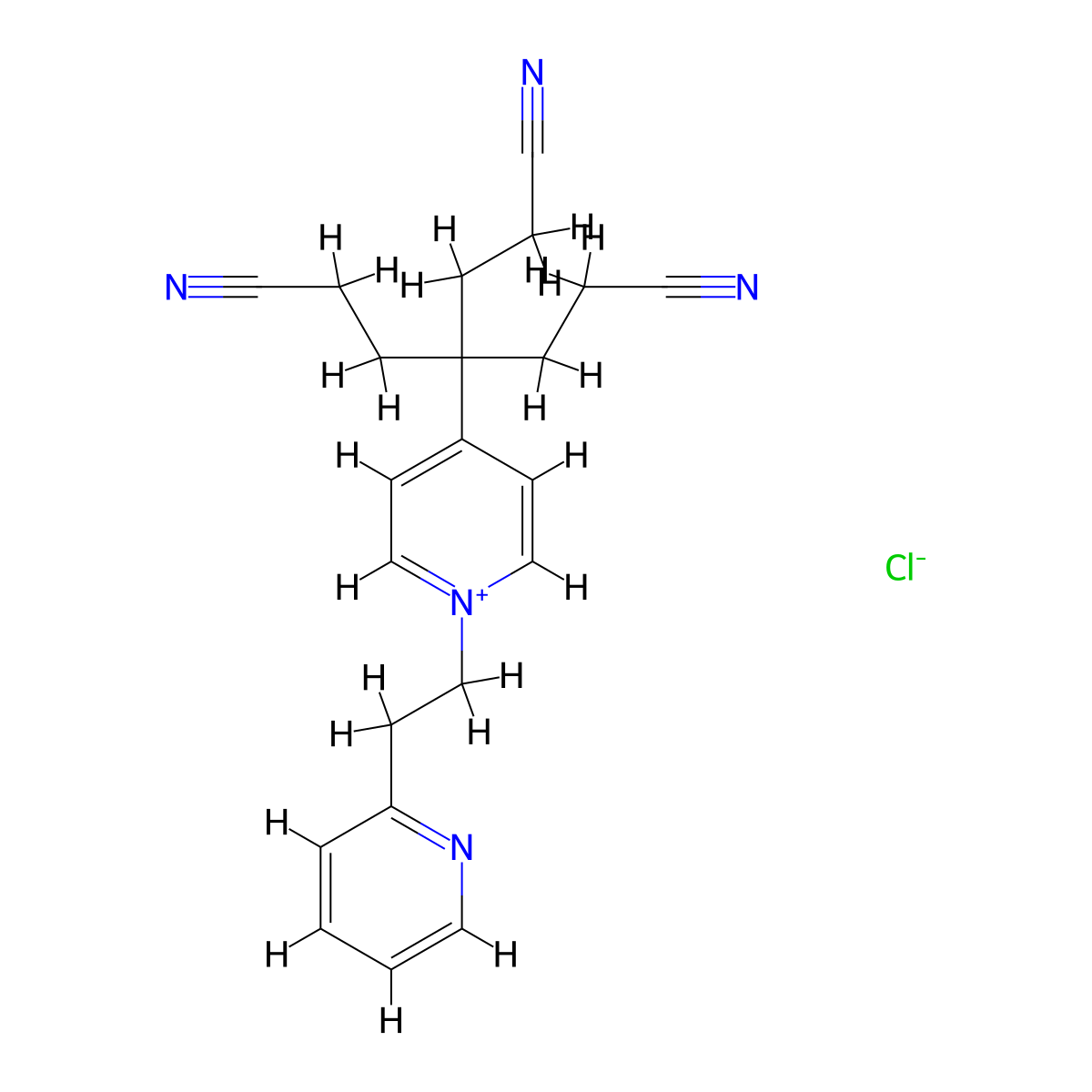 4-[3-Cyano-1,1-bis-(2-cyano-ethyl)-propyl]-1-(2-pyridin-2-YL-ethyl)-pyridinium chloride molecular structure, CAS 1139692-14-0