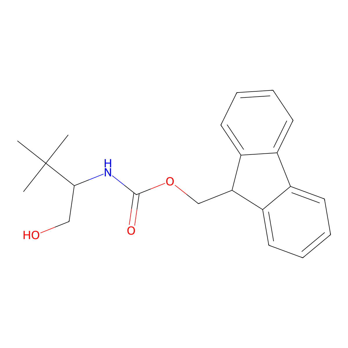 (9H-fluoren-9-yl)methyl N-[(2S)-1-hydroxy-3,3-dimethylbutan-2-yl]carbamate molecular structure, CAS 1139710-54-5