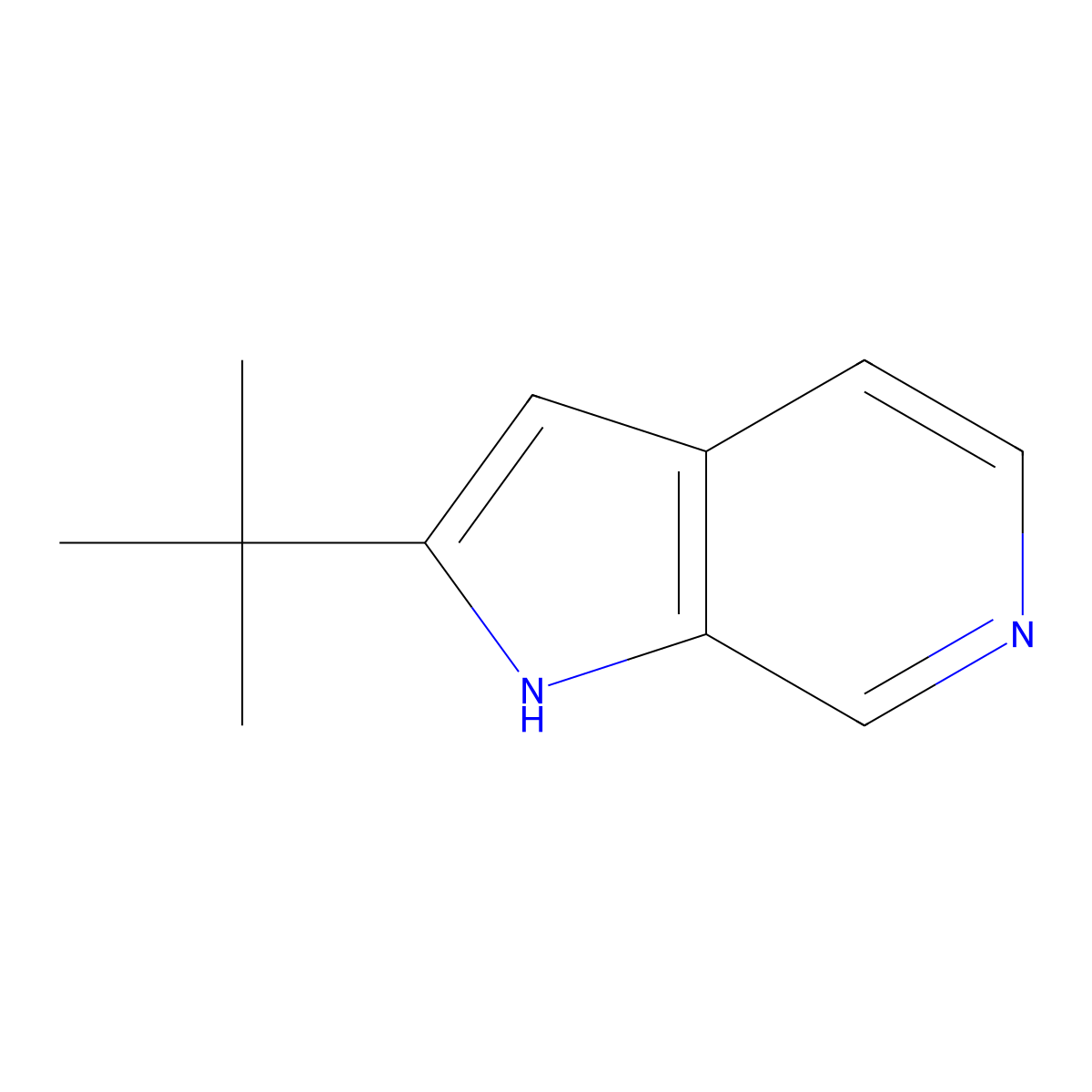 2-Tert-butyl-1H-pyrrolo[2,3-C]pyridine molecular structure, CAS 113975-42-1