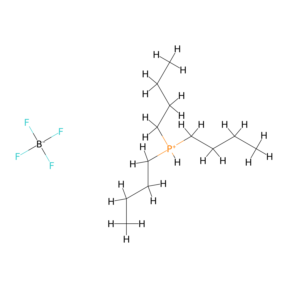 Tri-n-butylphosphonium tetrafluoroborate molecular structure, CAS 113978-91-9