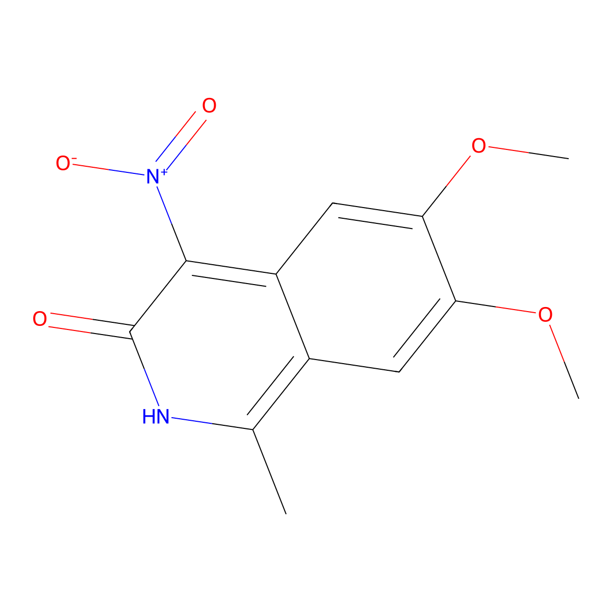 6,7-Dimethoxy-1-methyl-4-nitroisoquinolin-3-ol molecular structure, CAS 113982-73-3