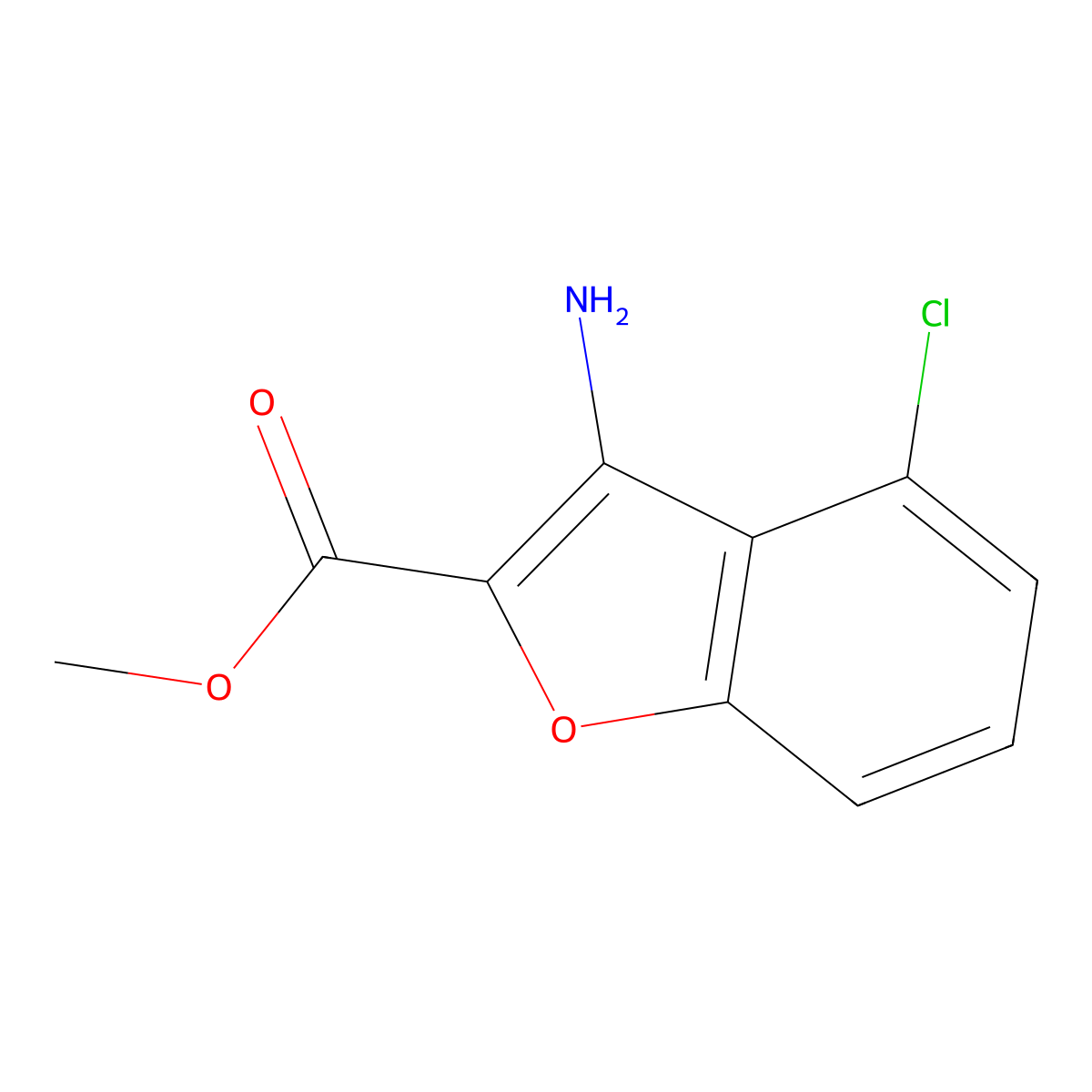 3-Amino-4-chloro-benzofuran-2-carboxylic acid methyl ester molecular structure, CAS 1139838-91-7
