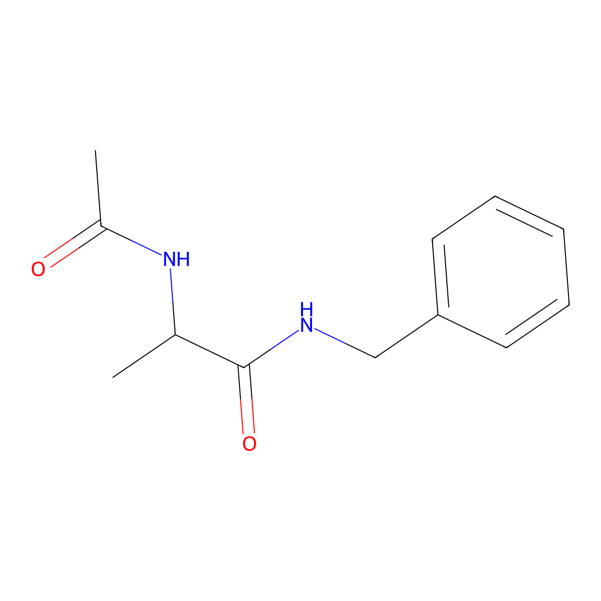 2-acetamido-N-benzyl-2-methylacetamide molecular structure, CAS 113984-67-1