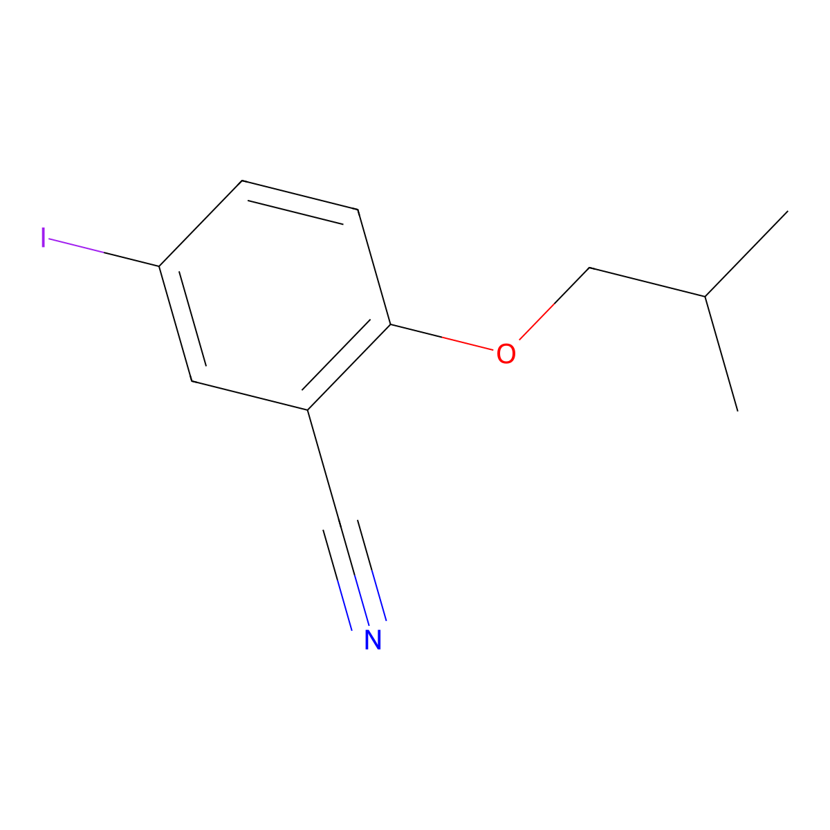 5-Iodo-2-isobutoxybenzonitrile molecular structure, CAS 1139901-87-3