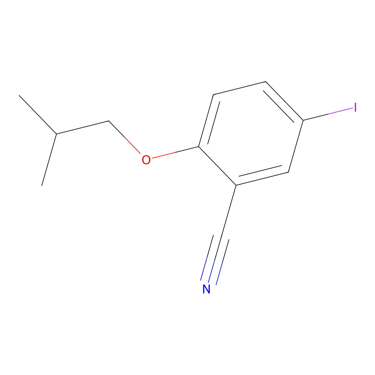 5-Iodo-2-isobutoxybenzonitrile molecular structure, CAS 1139901-87-3