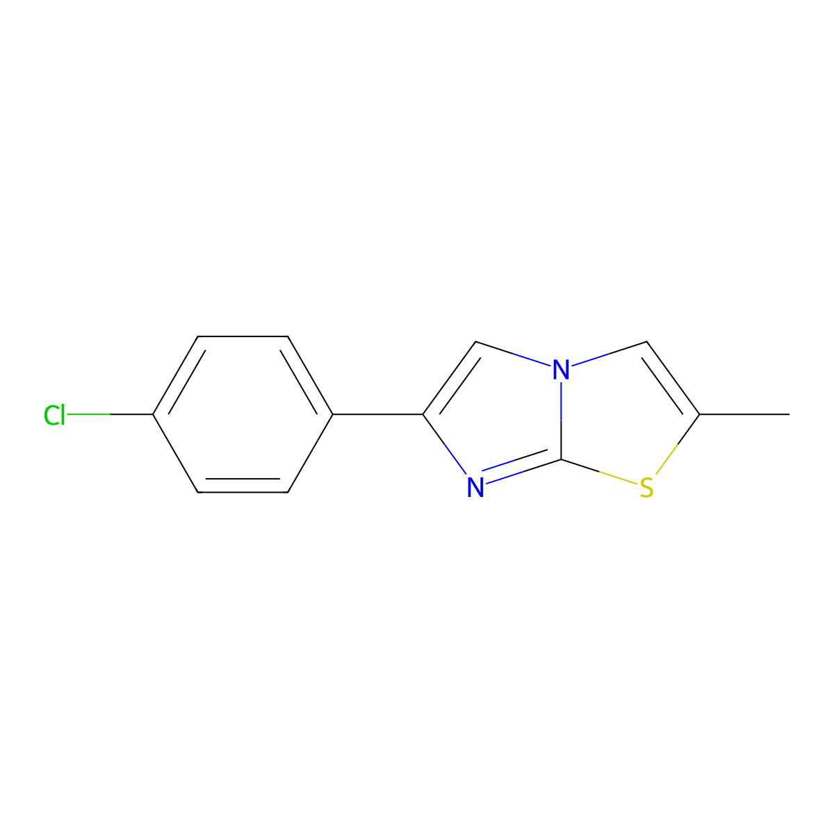 6-(4-Chlorophenyl)-2-methylimidazo[2,1-b][1,3]thiazole molecular structure, CAS 113991-24-5