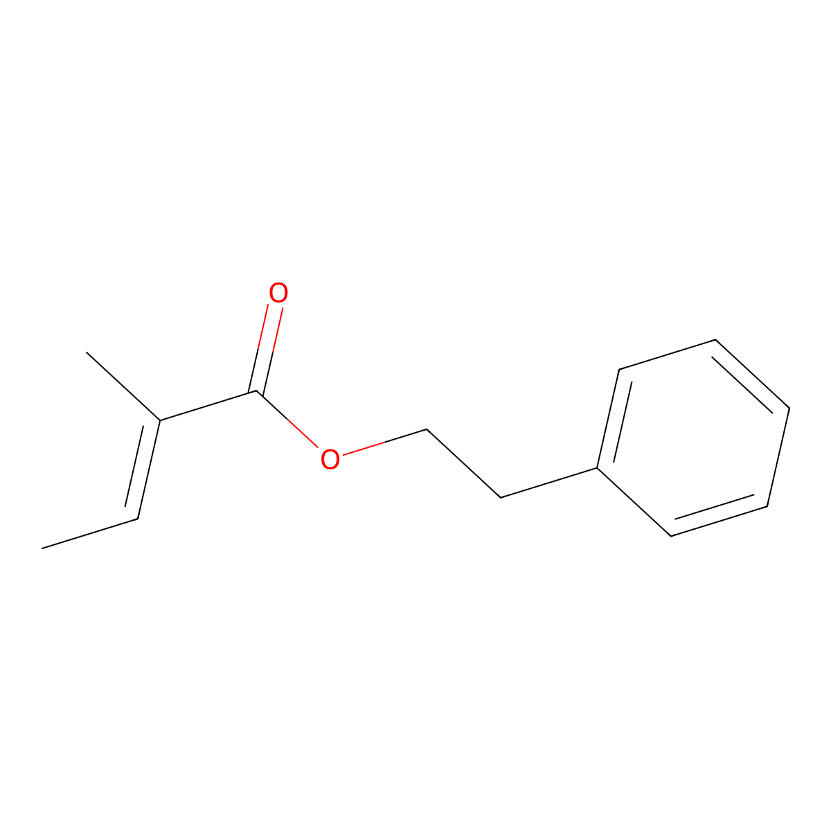 2-Phenylethyl 2-methylbut-2-enoate molecular structure, CAS 1139947-37-7