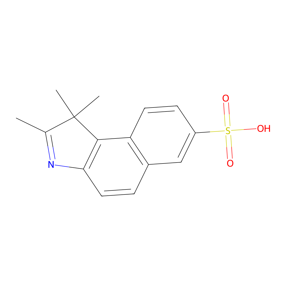 1,1,2-Trimethyl-1H-benzo[e]indole-7-sulfonic acid molecular structure, CAS 113995-55-4