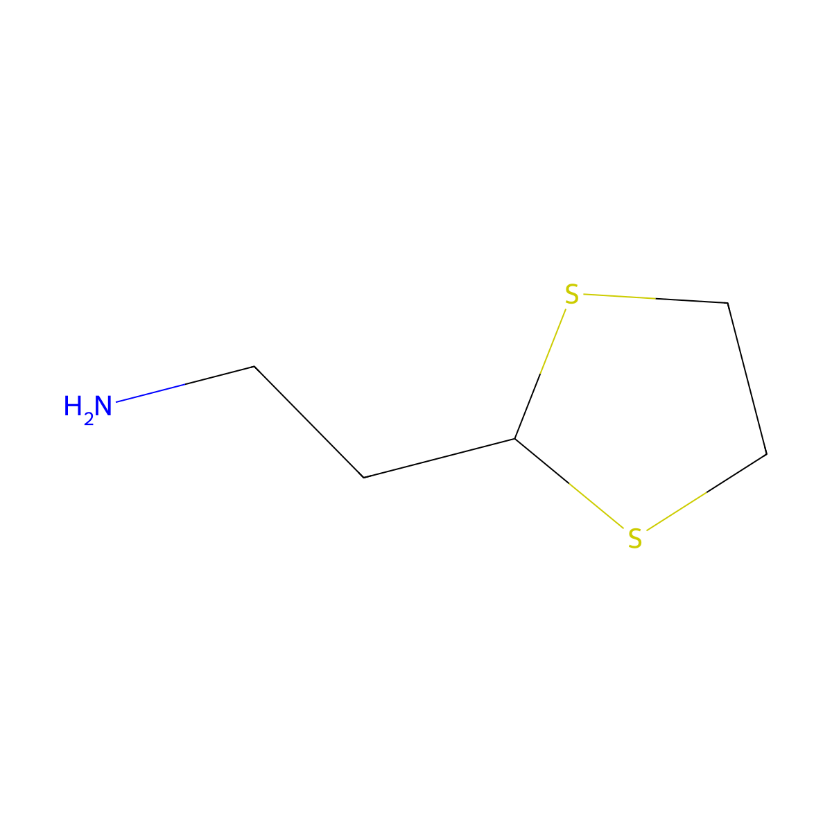 2-(1,3-Dithiolan-2-yl)ethan-1-amine molecular structure, CAS 113997-90-3