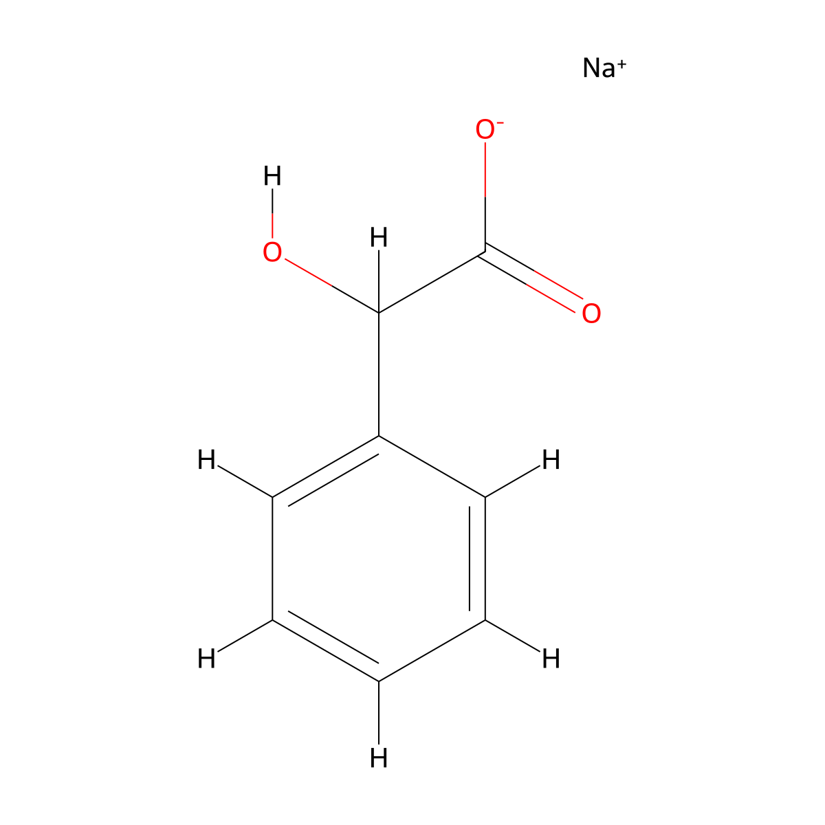 Sodium mandelate molecular structure, CAS 114-21-6