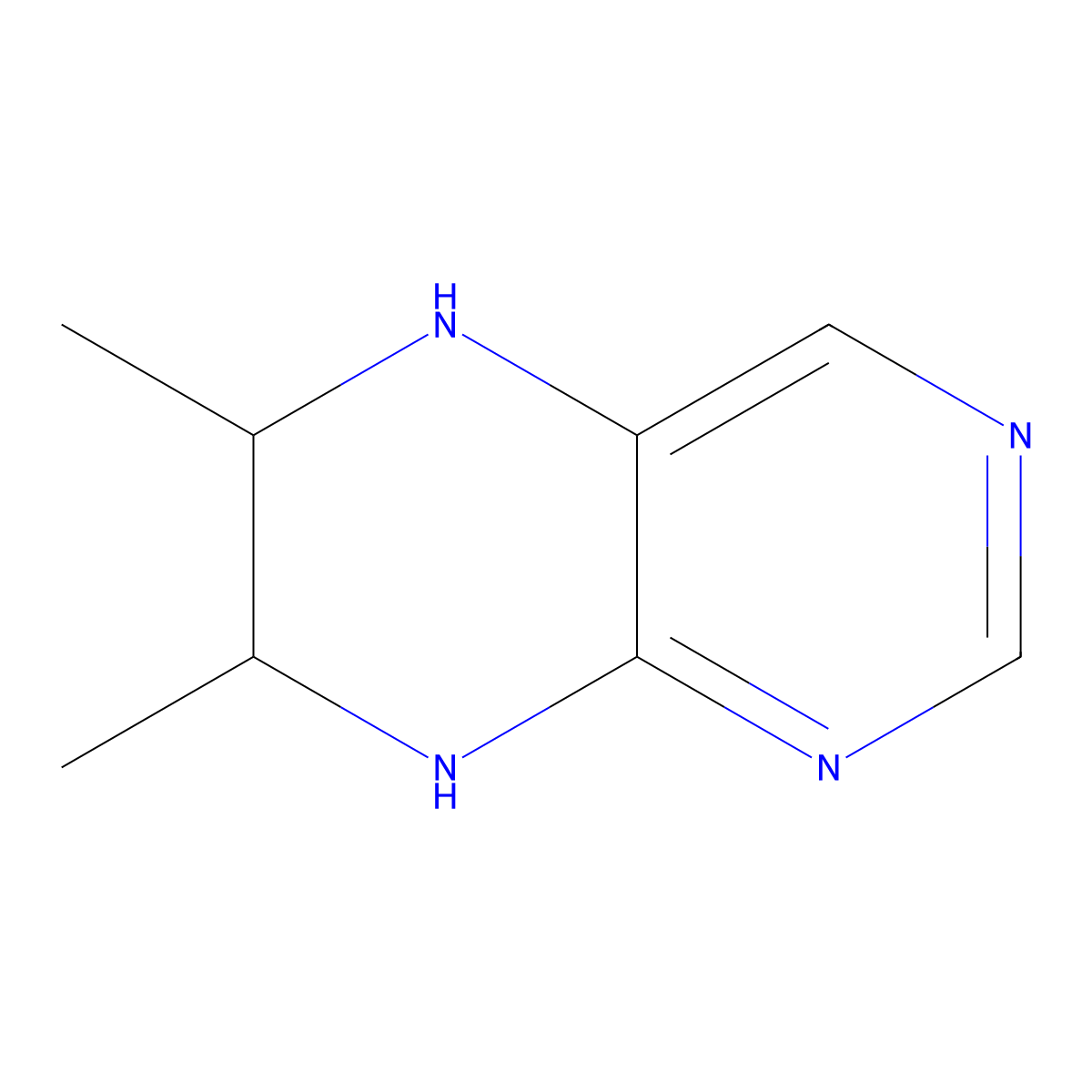 5,6,7,8-Tetrahydro-6,7-dimethylpteridine molecular structure, CAS 114-27-2